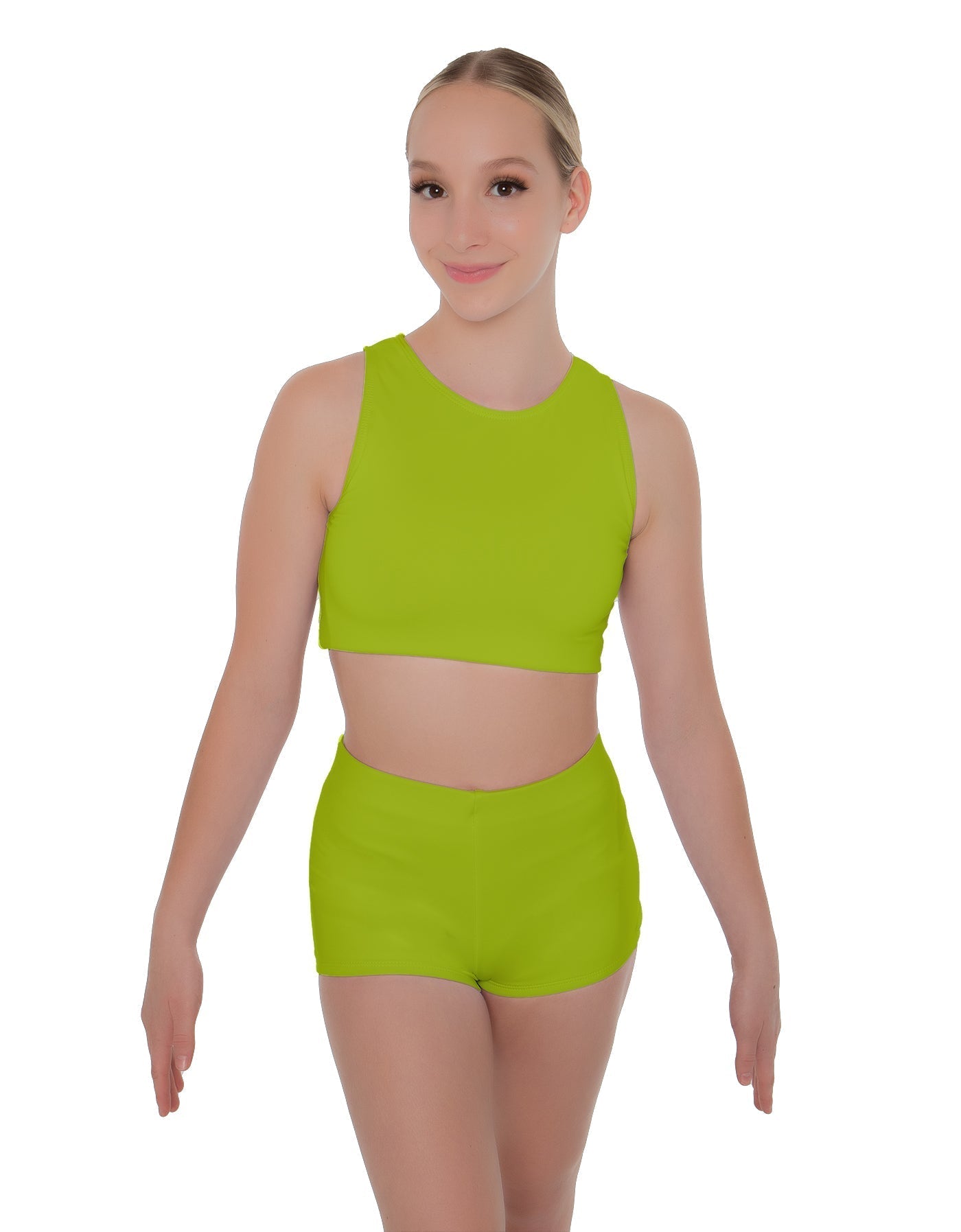 Solid Lycra Sleeveless Crop Top