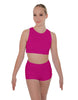 Solid Lycra Sleeveless Crop Top