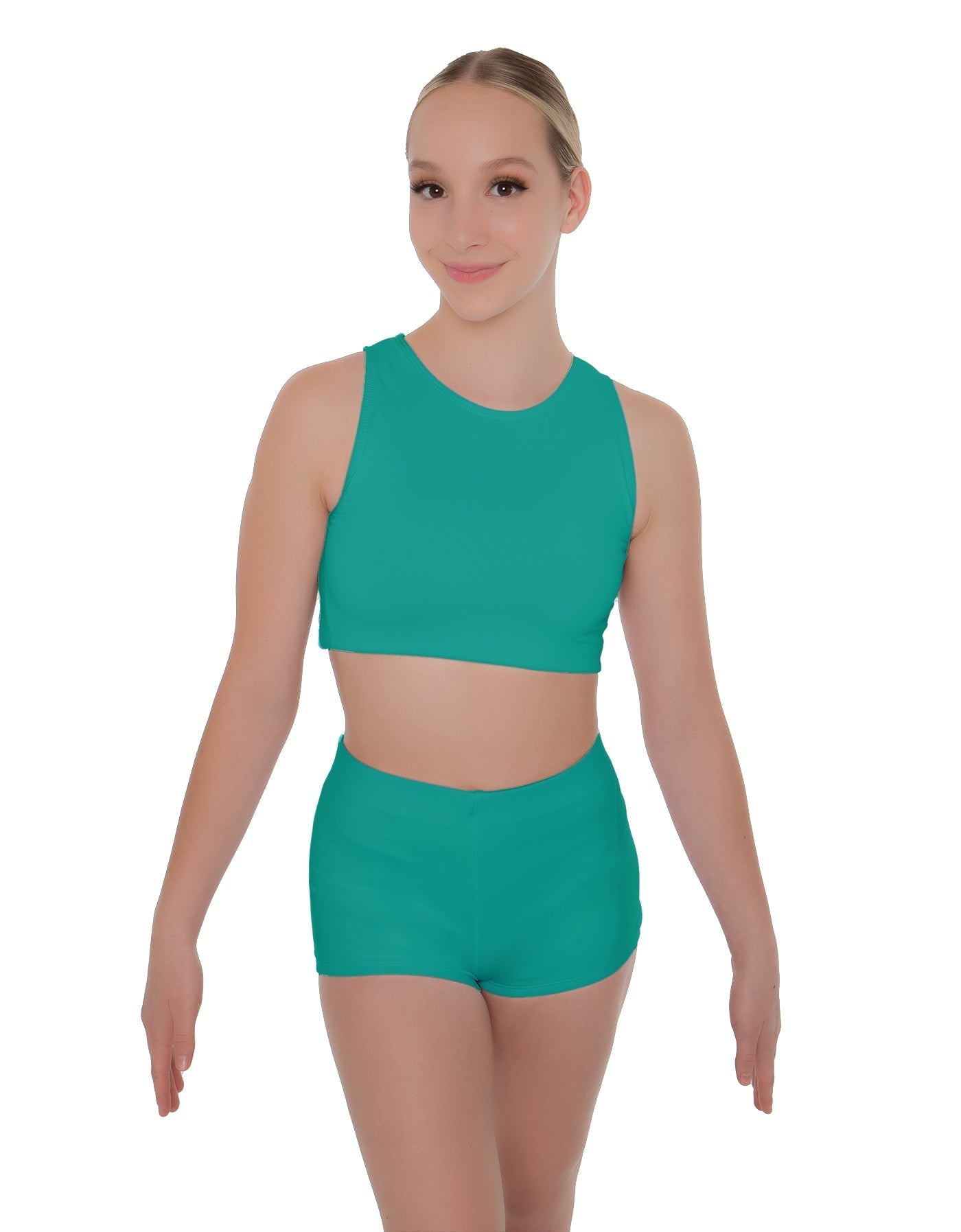 Solid Lycra Sleeveless Crop Top