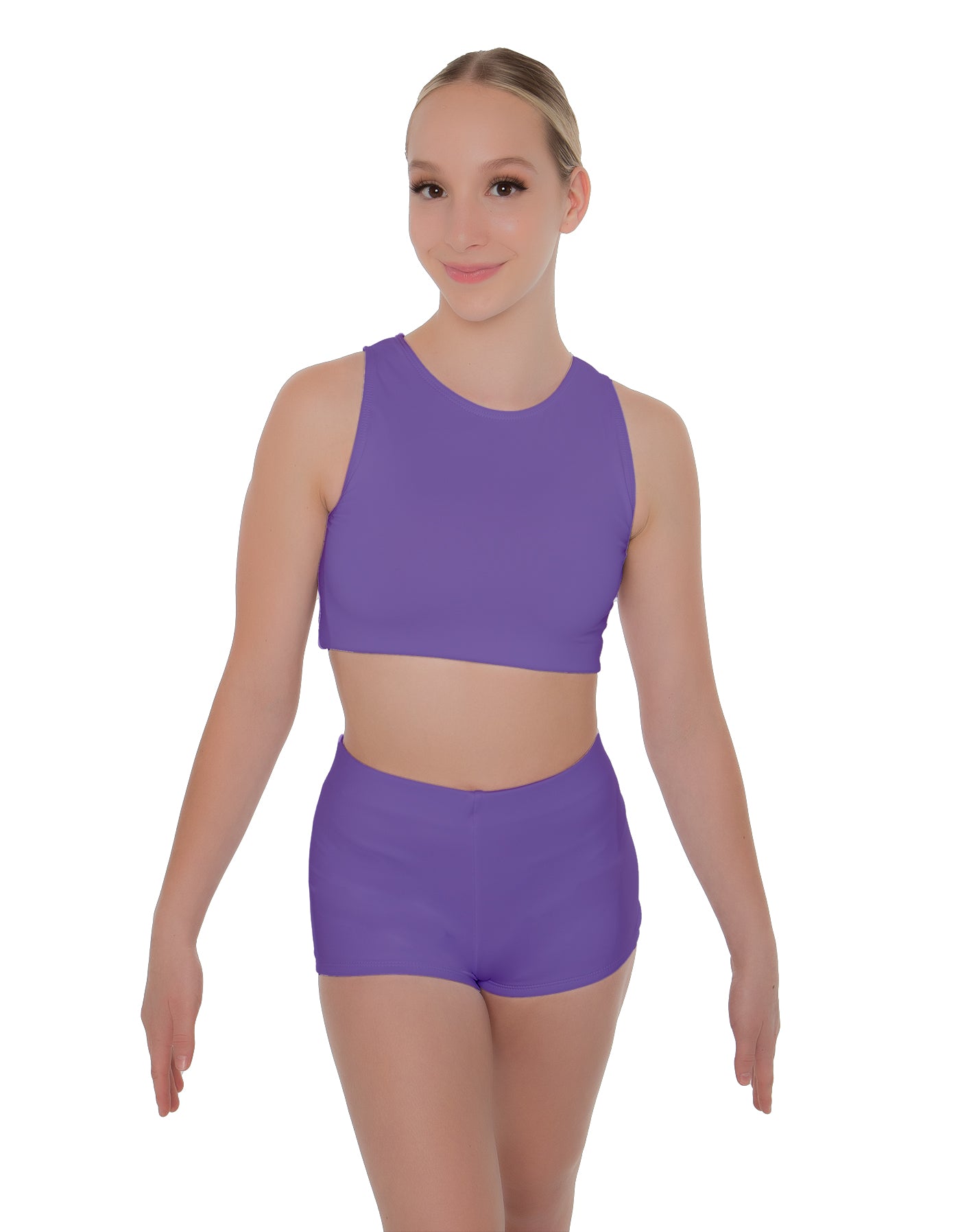 Solid Lycra Sleeveless Crop Top