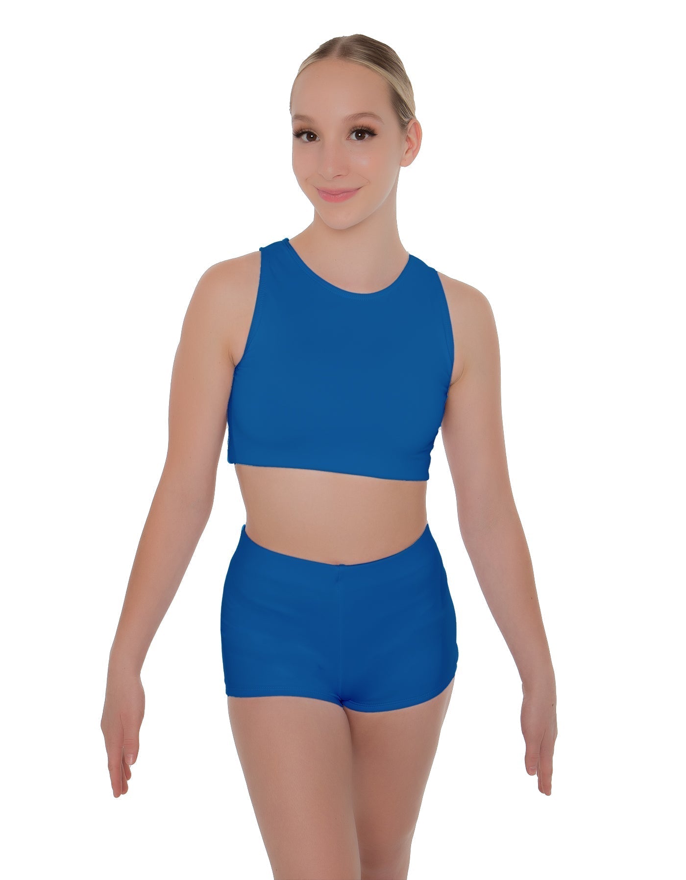 Solid Lycra Sleeveless Crop Top