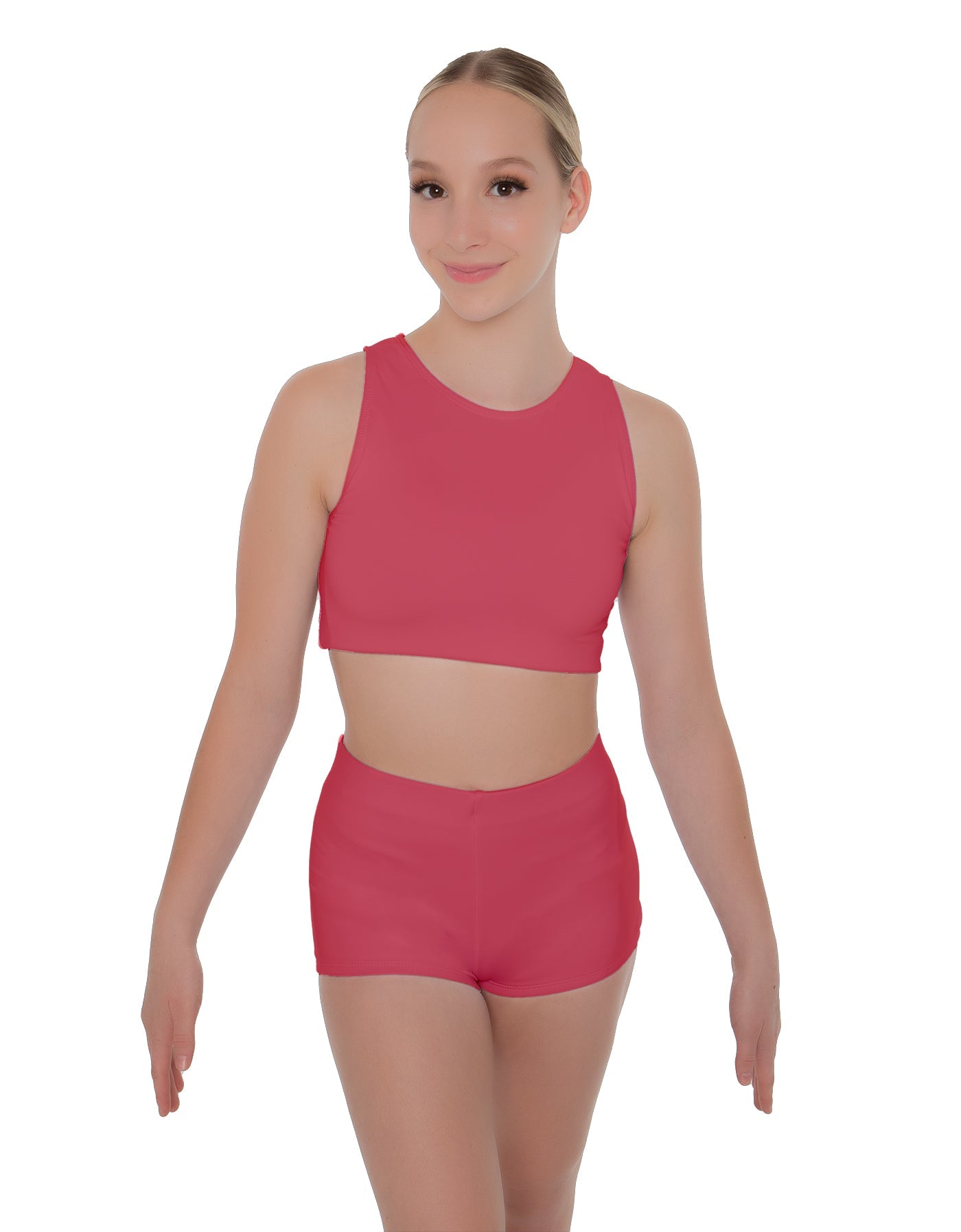 Solid Lycra Sleeveless Crop Top