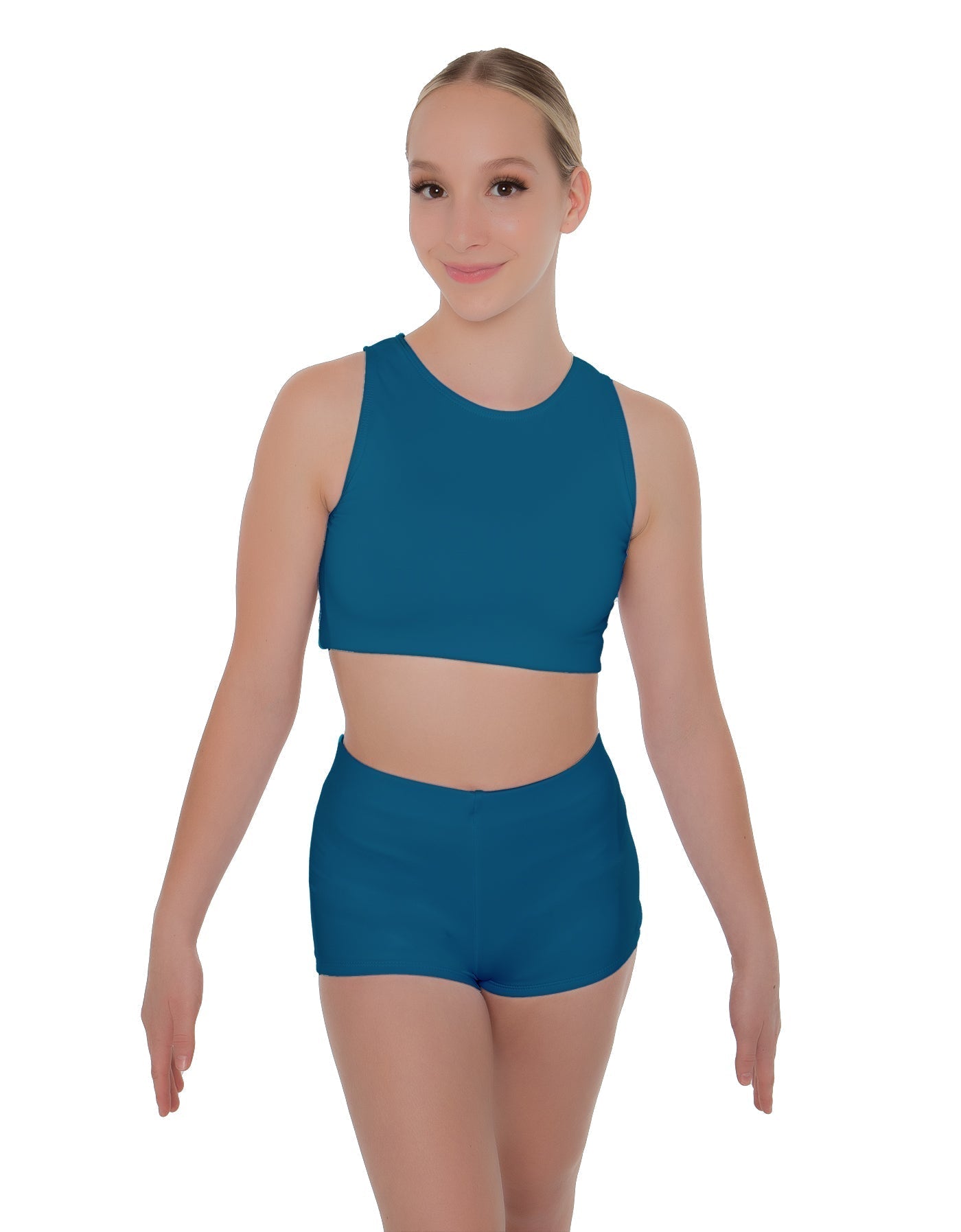 Solid Lycra Sleeveless Crop Top