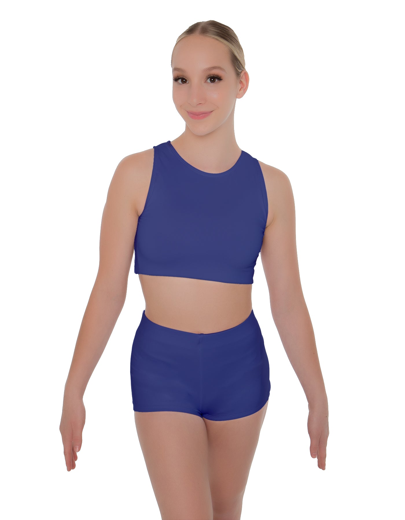 Solid Lycra Sleeveless Crop Top