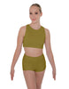 Solid Lycra Sleeveless Crop Top