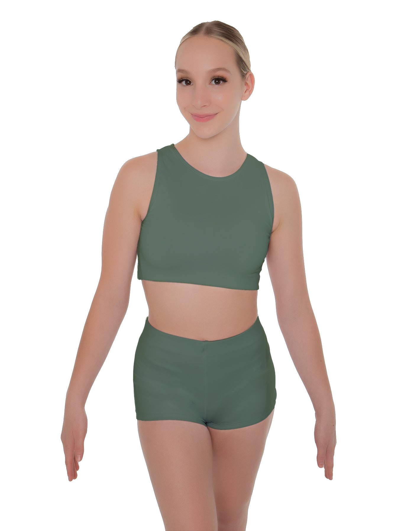 Solid Lycra Sleeveless Crop Top