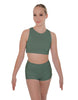 Solid Lycra Sleeveless Crop Top