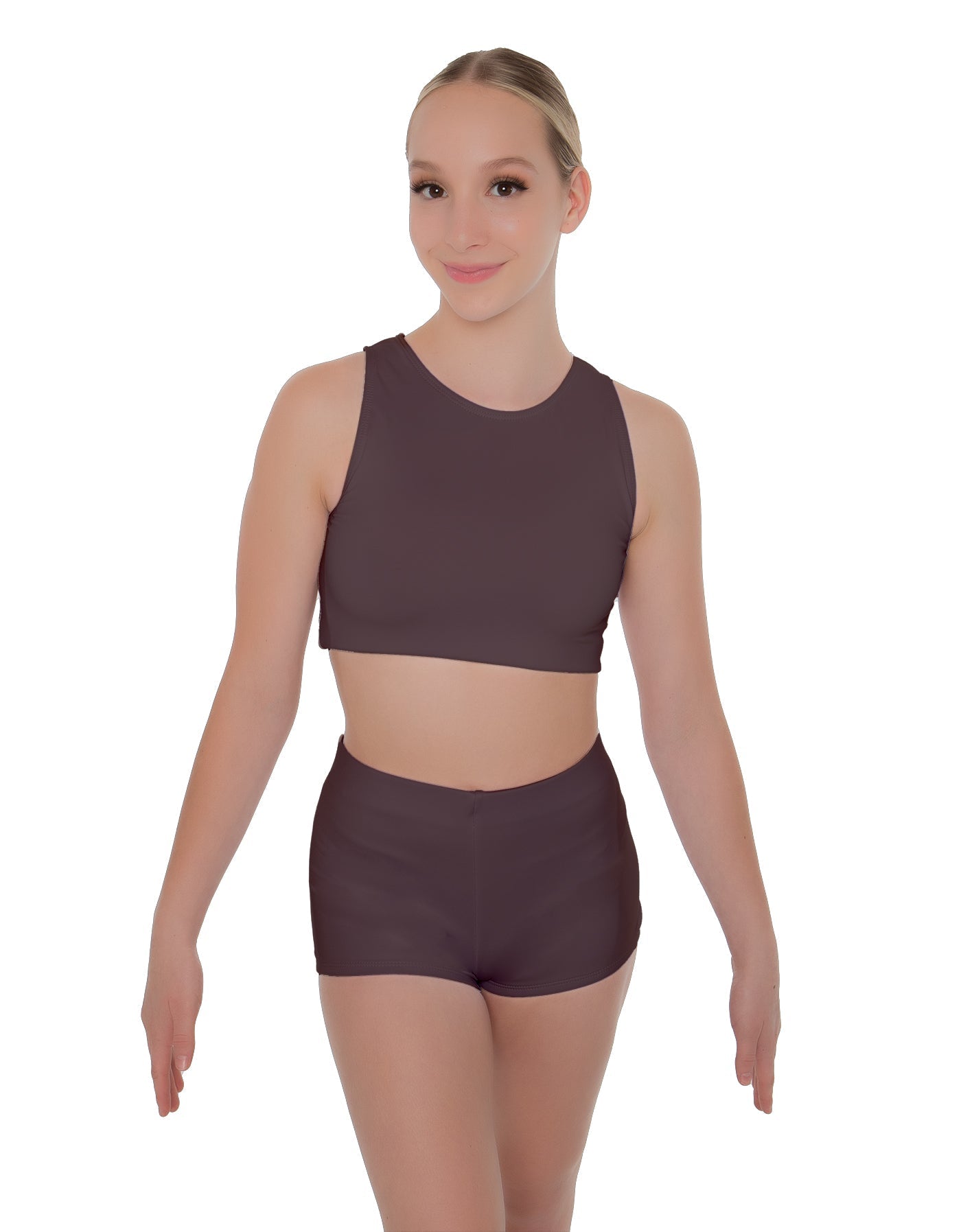 Solid Lycra Sleeveless Crop Top