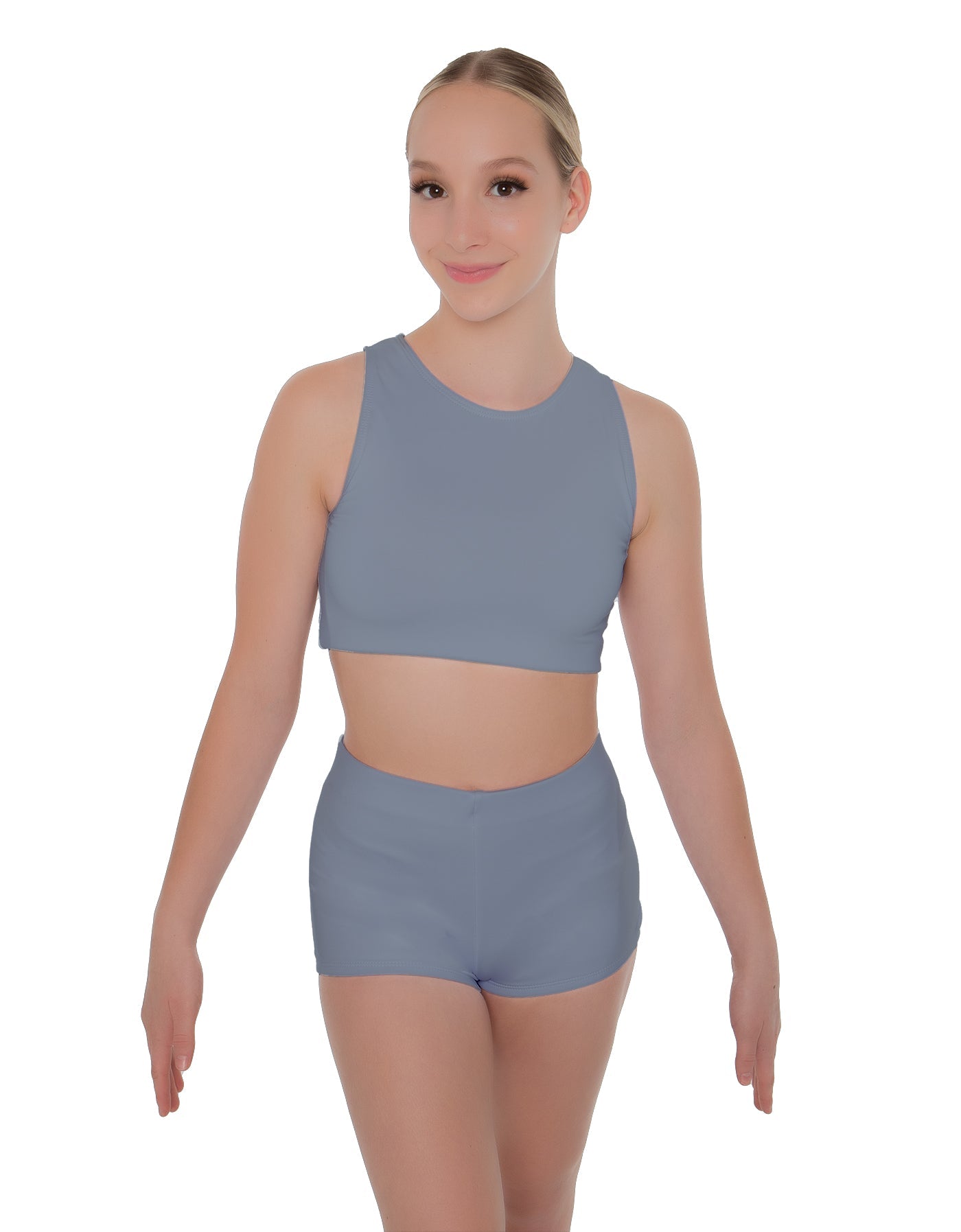 Solid Lycra Sleeveless Crop Top