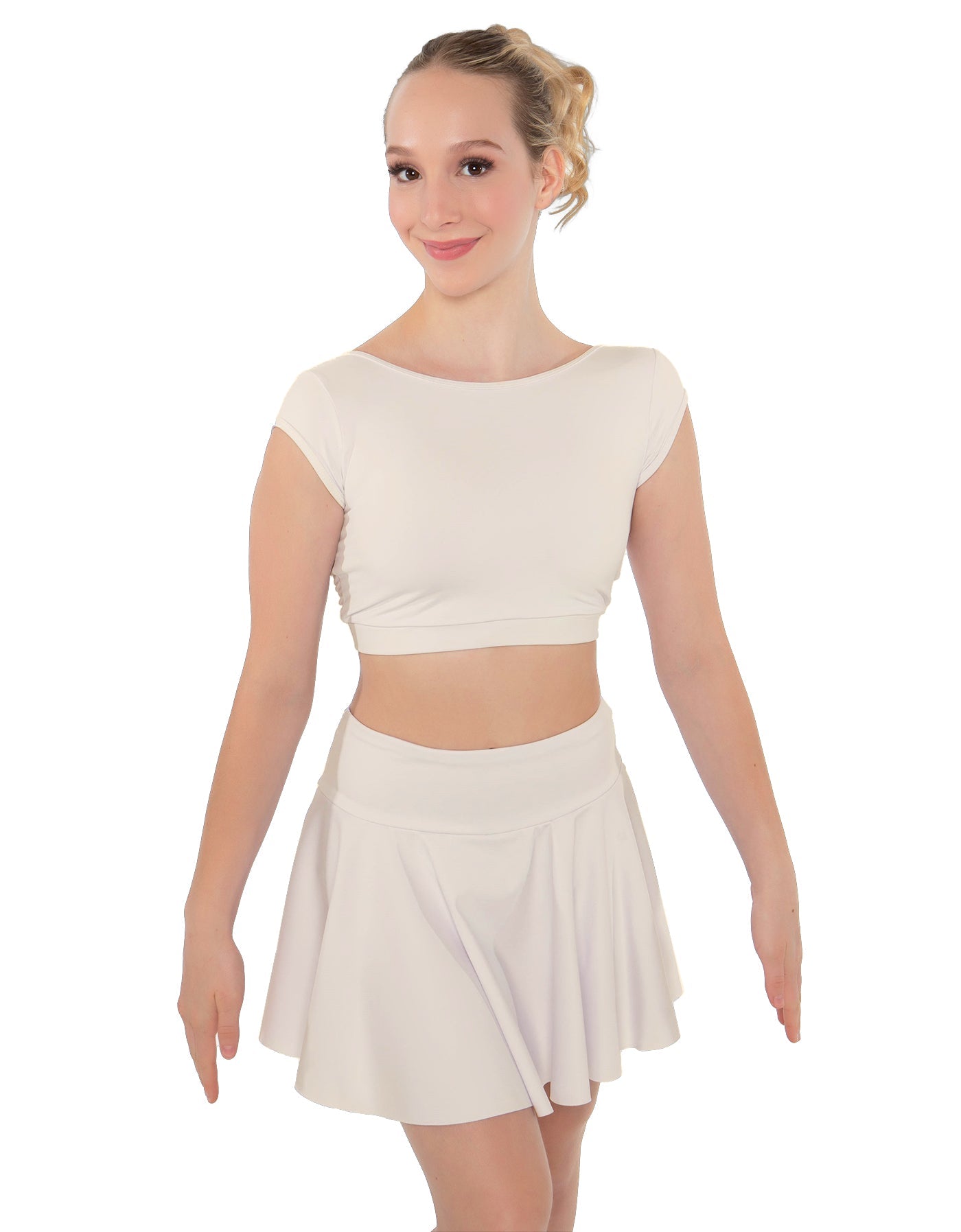 Solid Lycra Bow Back Crop Top