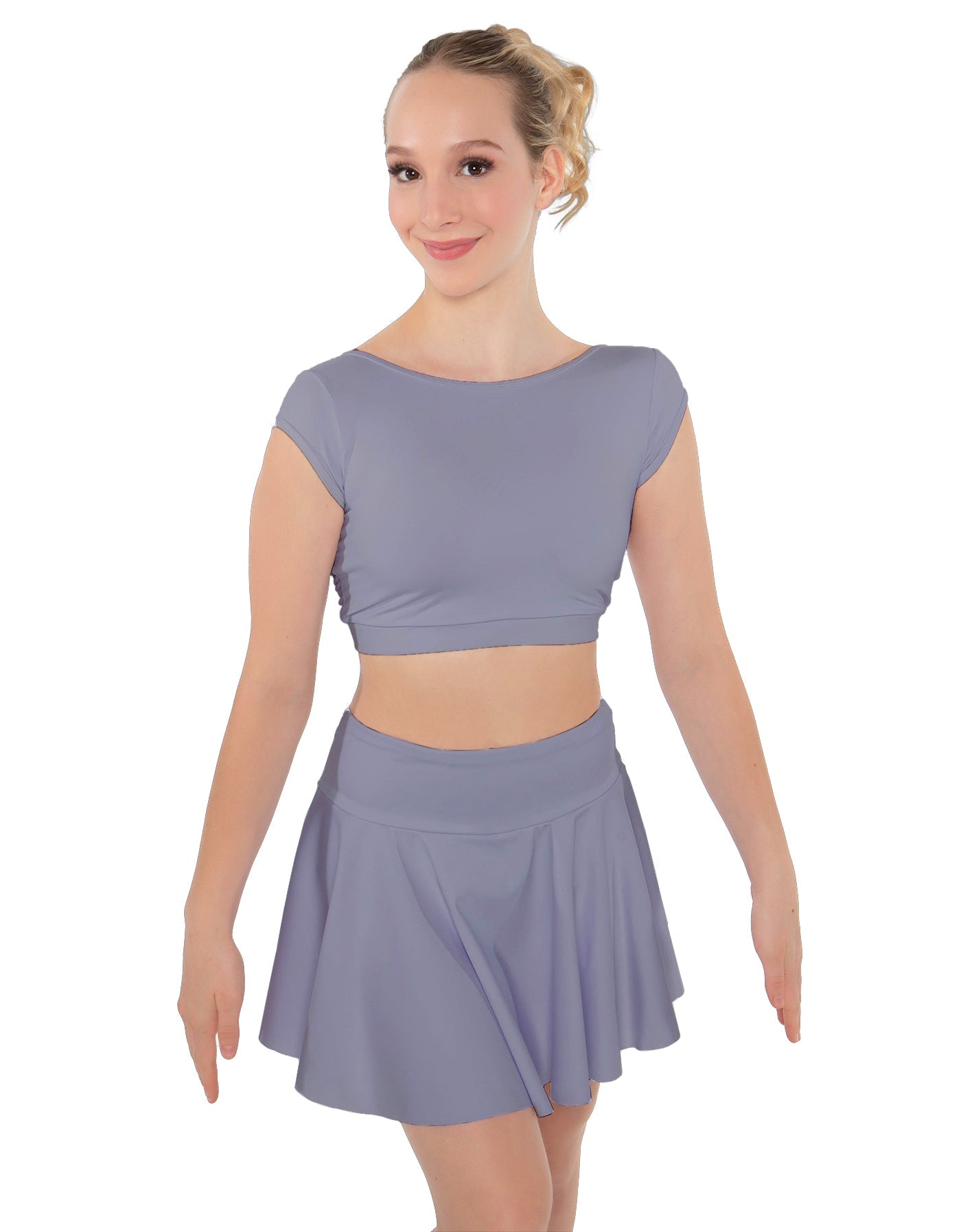 Solid Lycra Bow Back Crop Top