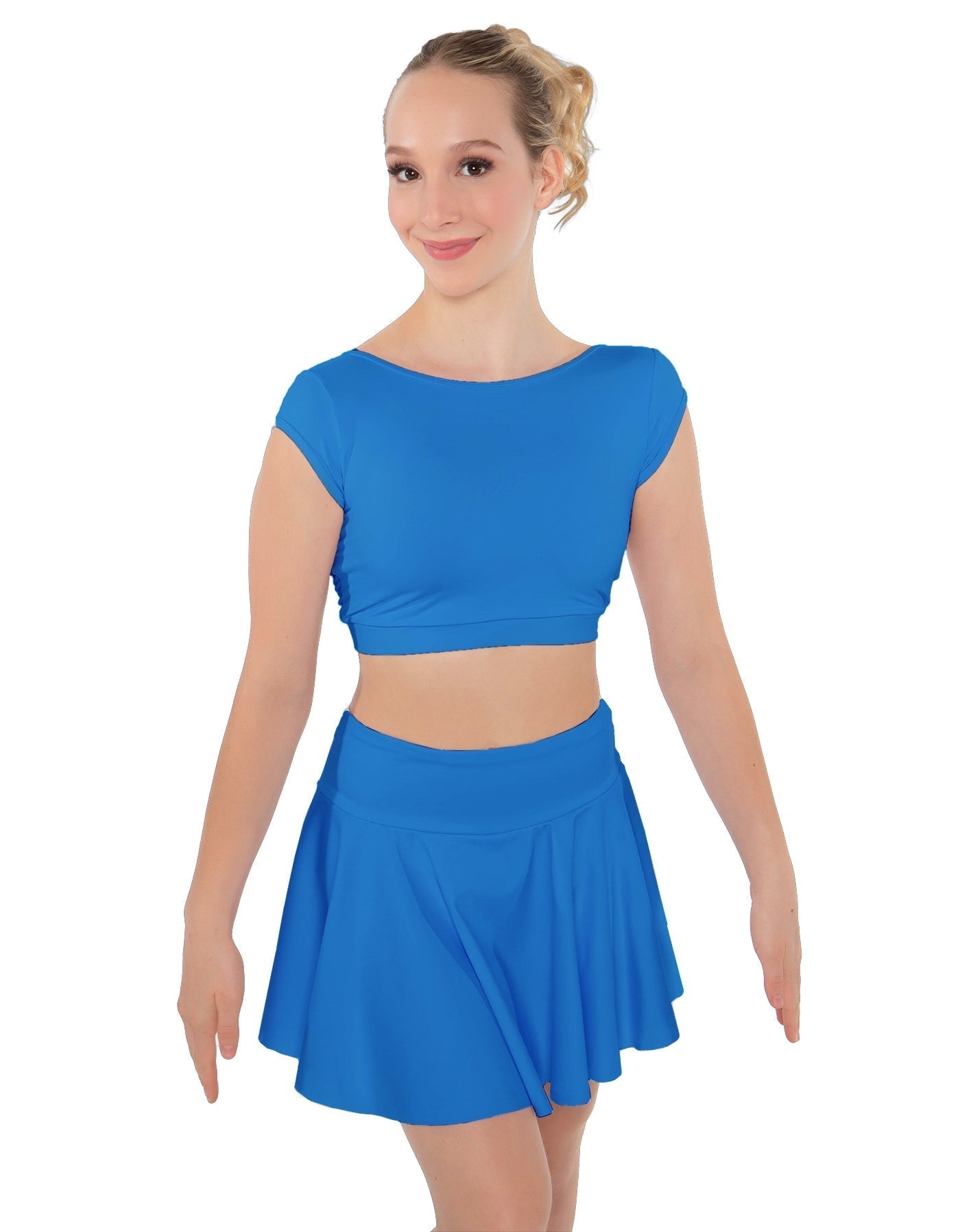Solid Lycra Bow Back Crop Top