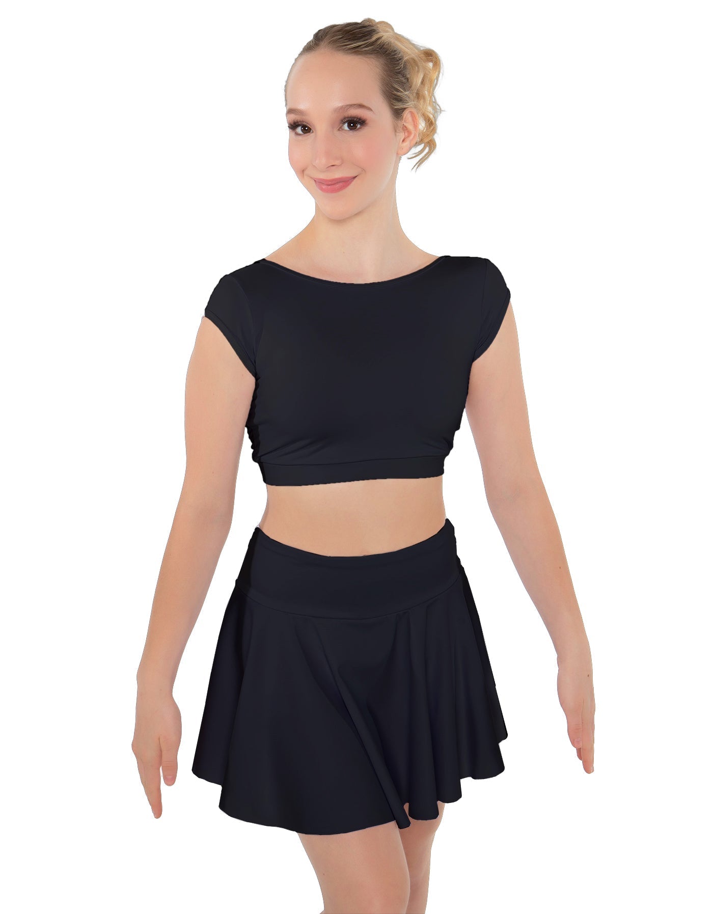 Solid Lycra Bow Back Crop Top