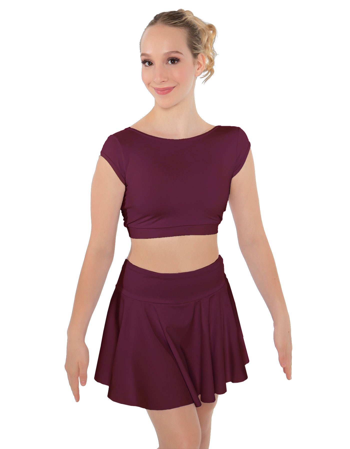 Solid Lycra Bow Back Crop Top