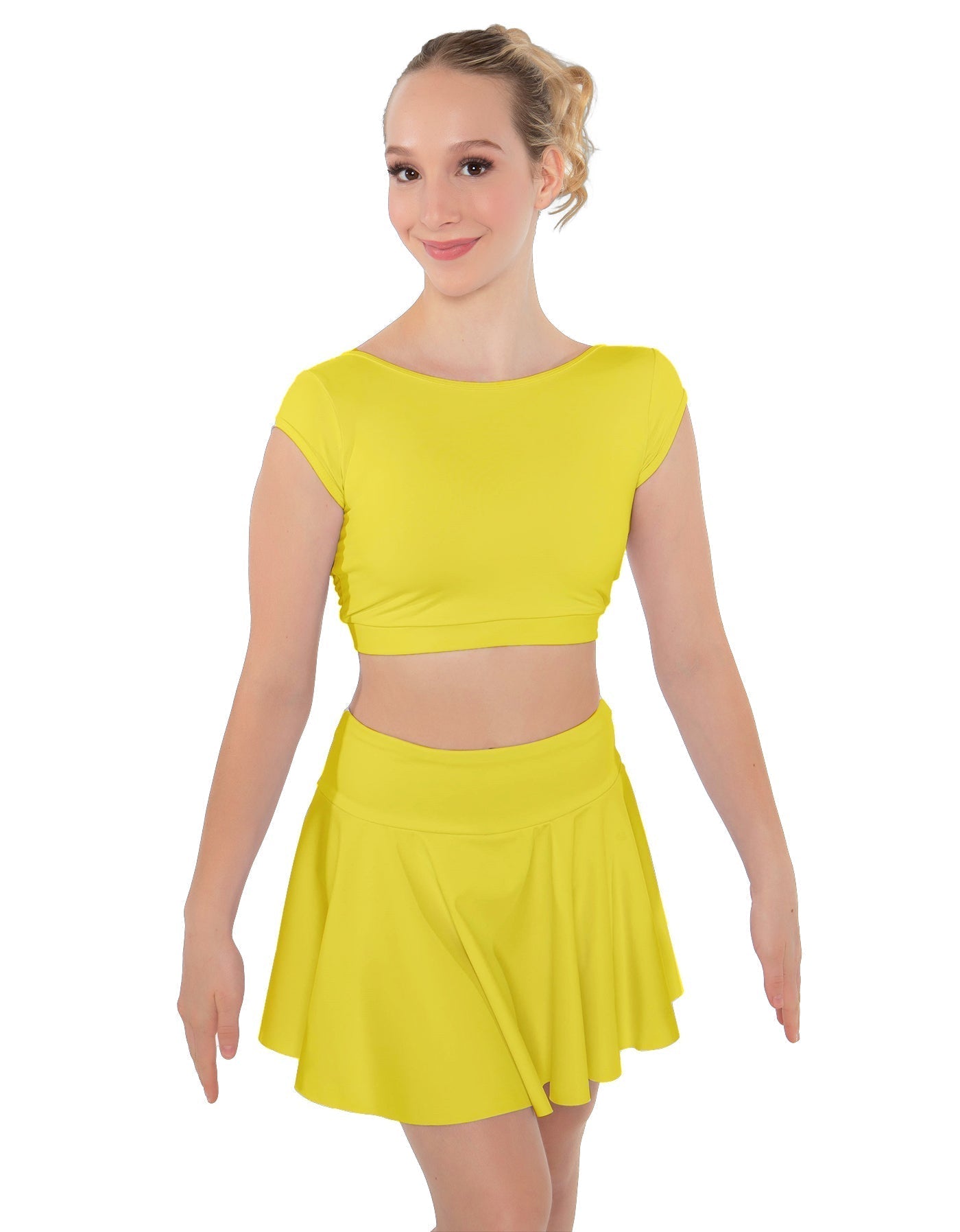 Solid Lycra Bow Back Crop Top
