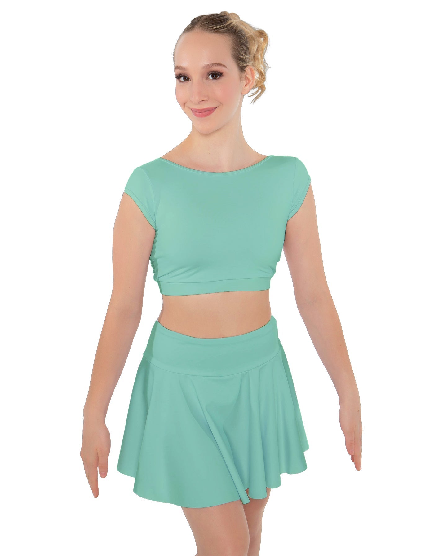 Solid Lycra Bow Back Crop Top