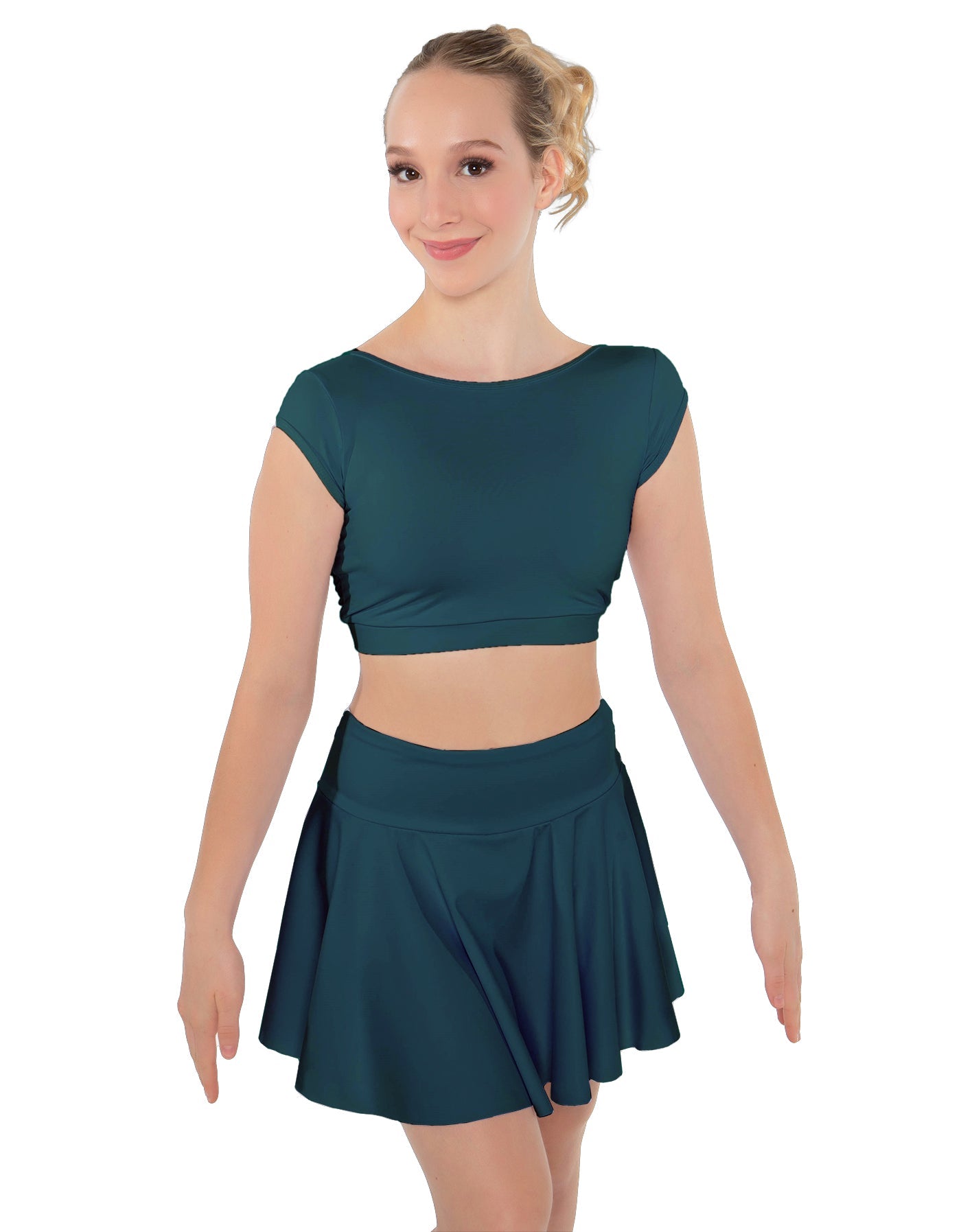 Solid Lycra Bow Back Crop Top