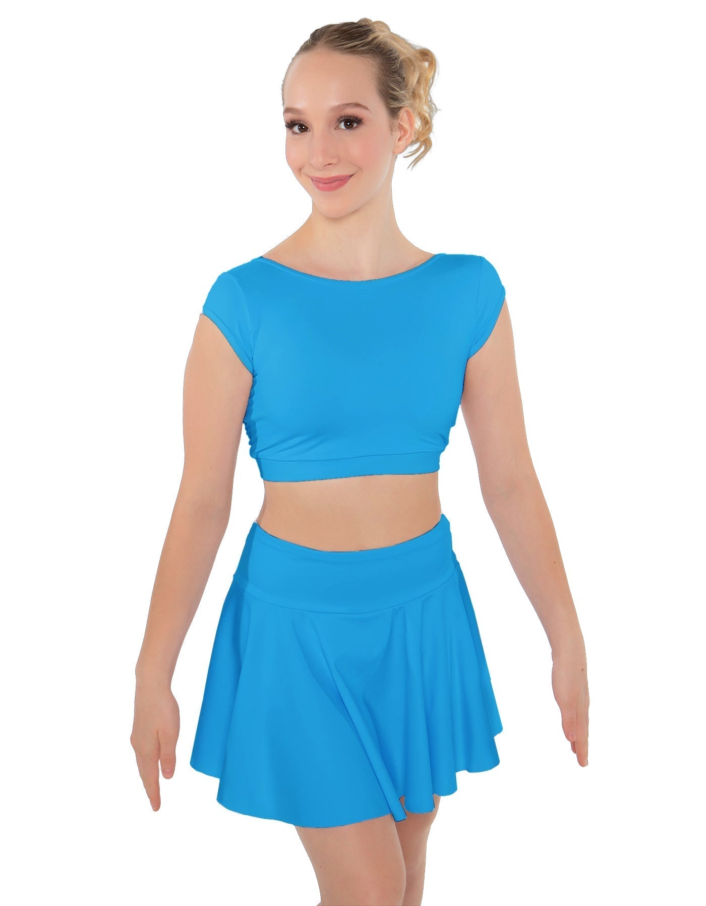 Solid Lycra Bow Back Crop Top