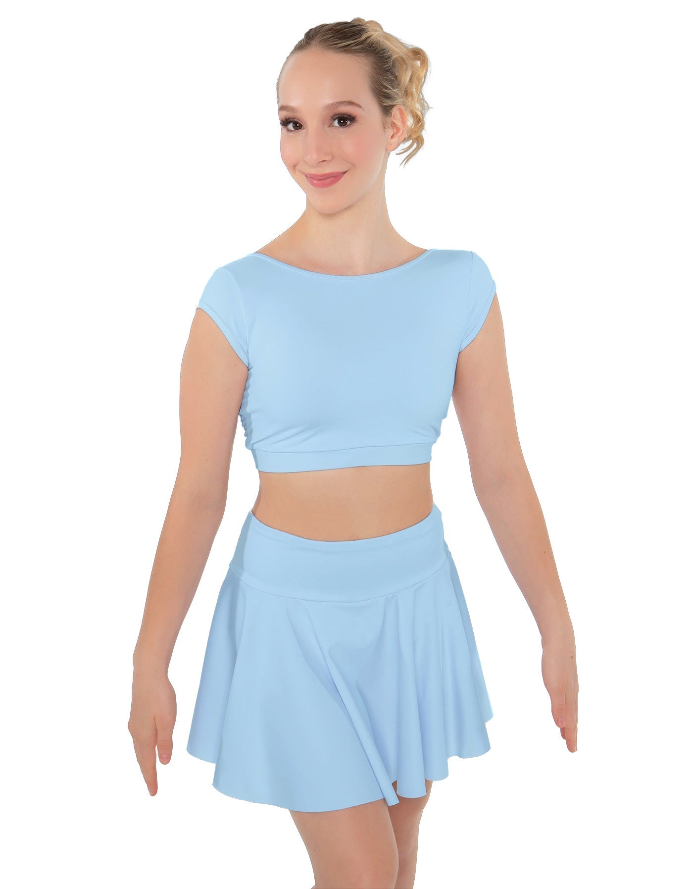 Solid Lycra Bow Back Crop Top