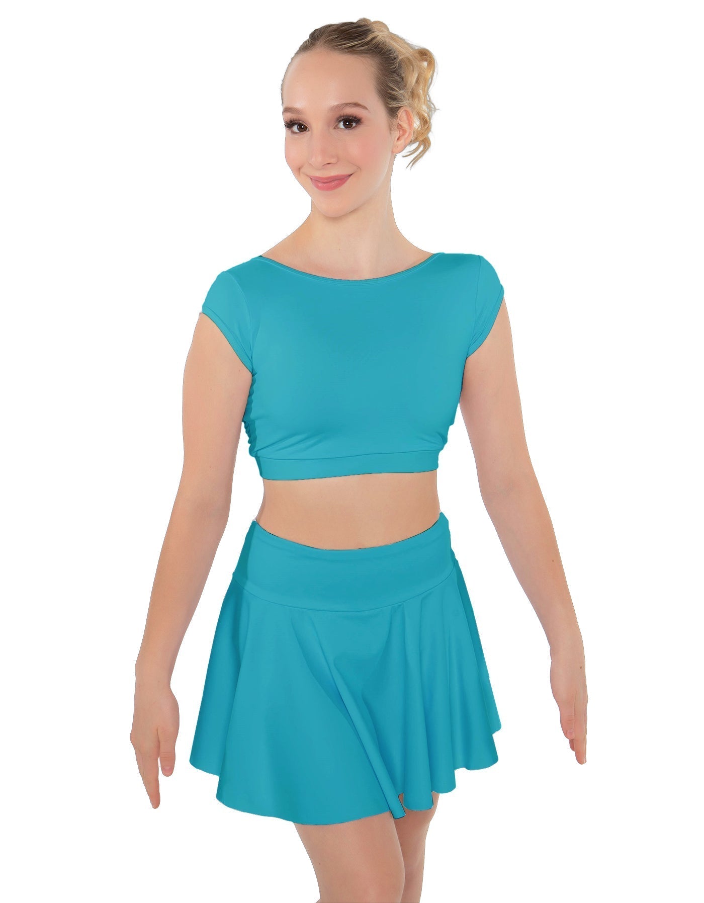 Solid Lycra Bow Back Crop Top