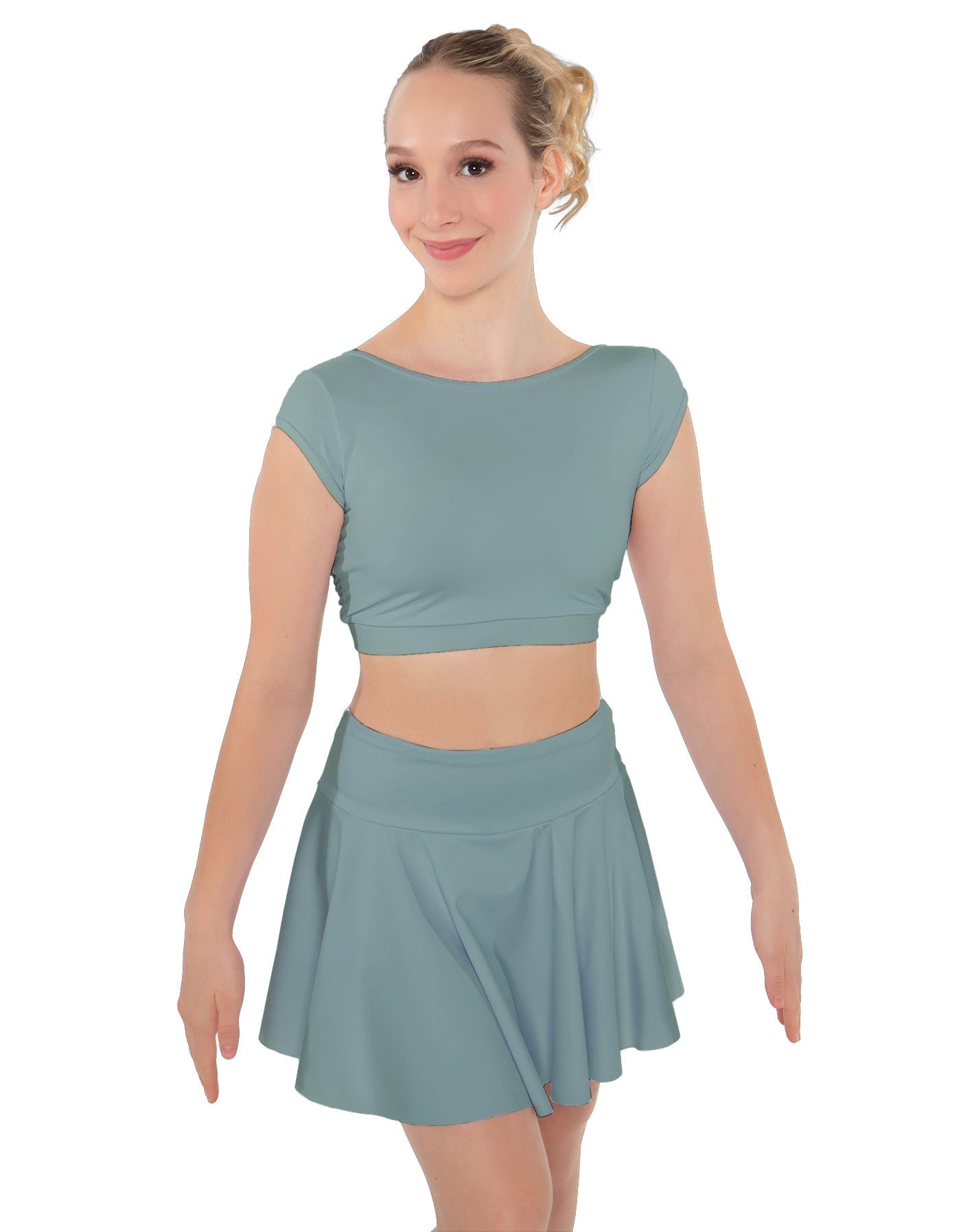 Solid Lycra Bow Back Crop Top