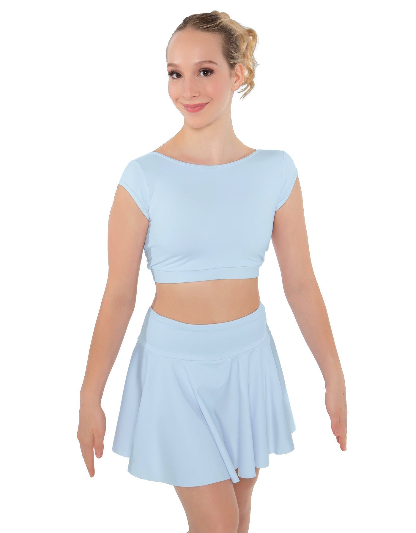 Solid Lycra Bow Back Crop Top