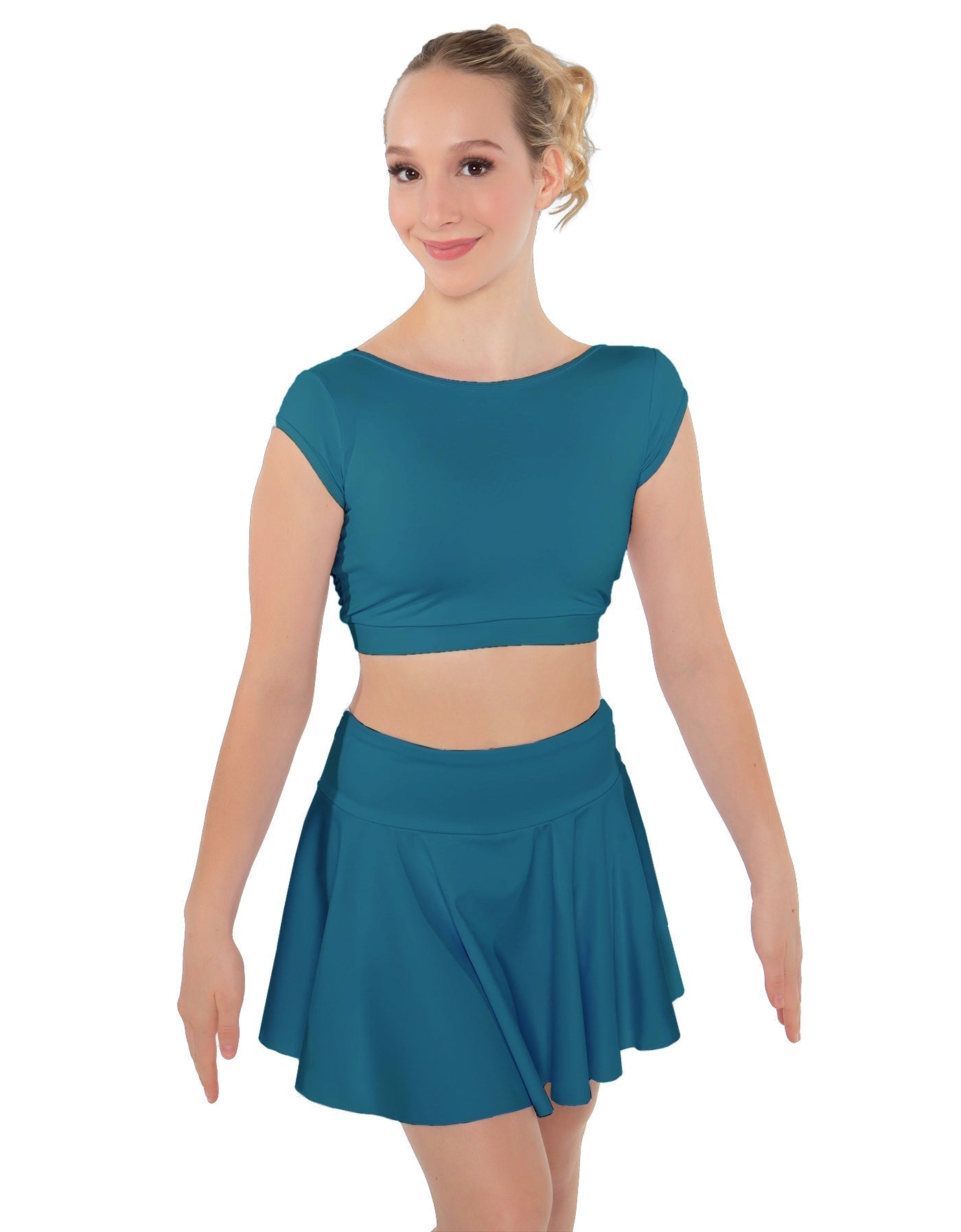 Solid Lycra Bow Back Crop Top