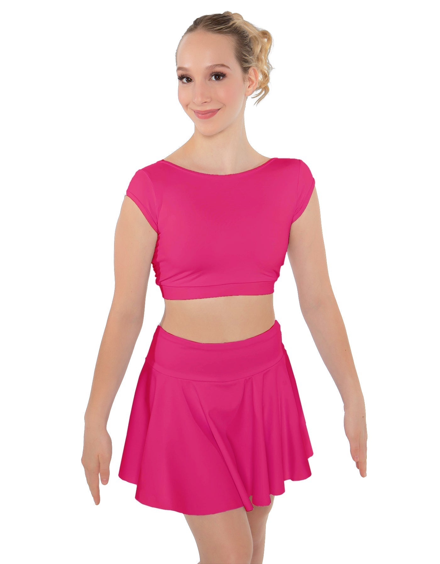 Solid Lycra Bow Back Crop Top