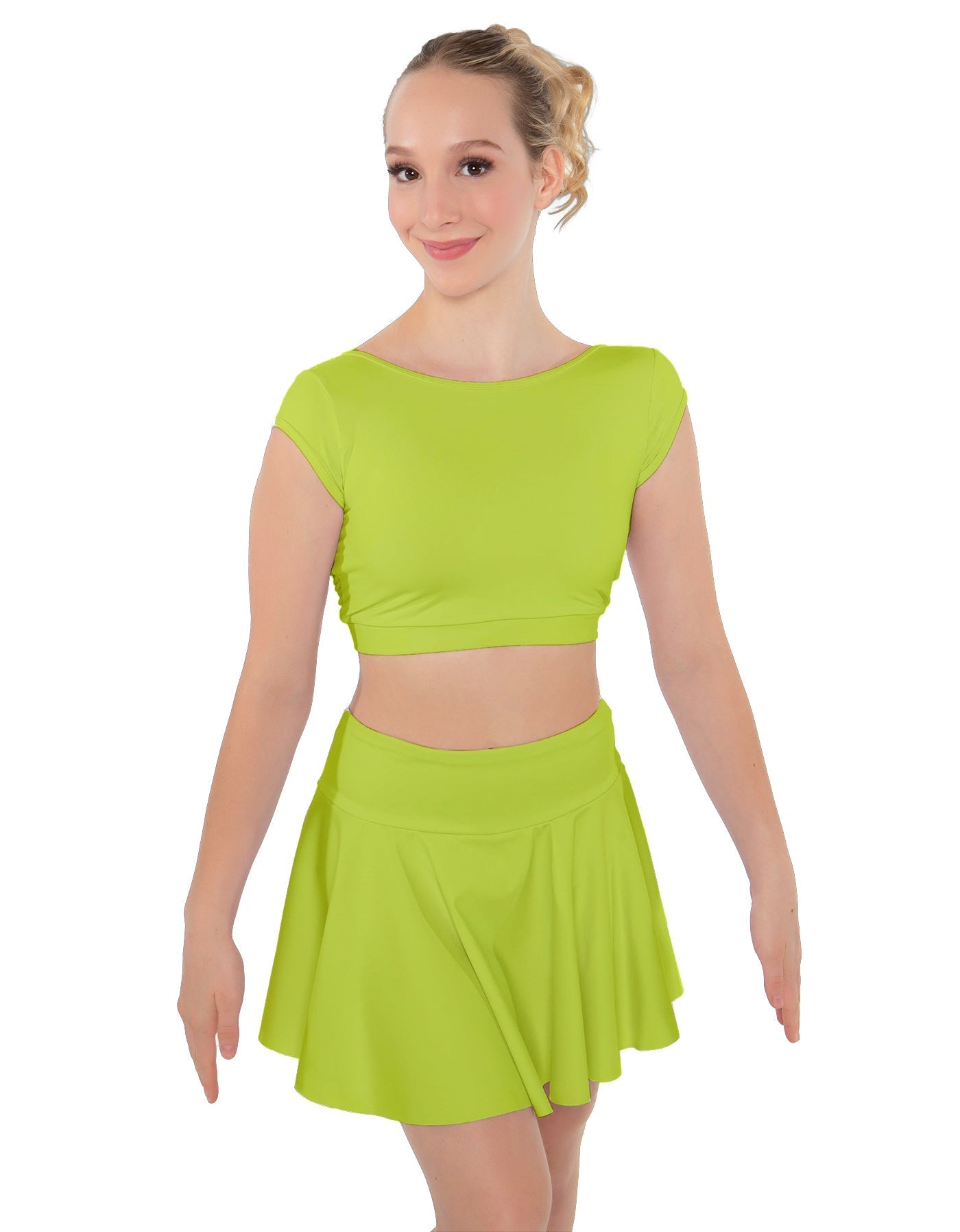 Solid Lycra Bow Back Crop Top