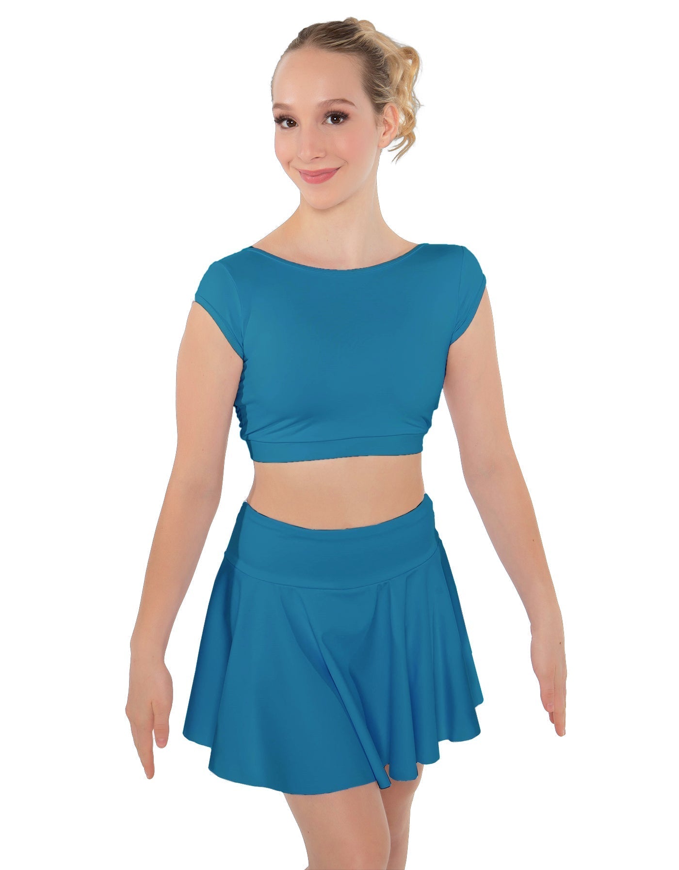 Solid Lycra Bow Back Crop Top