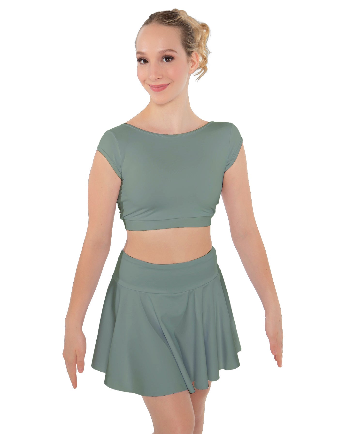 Solid Lycra Bow Back Crop Top