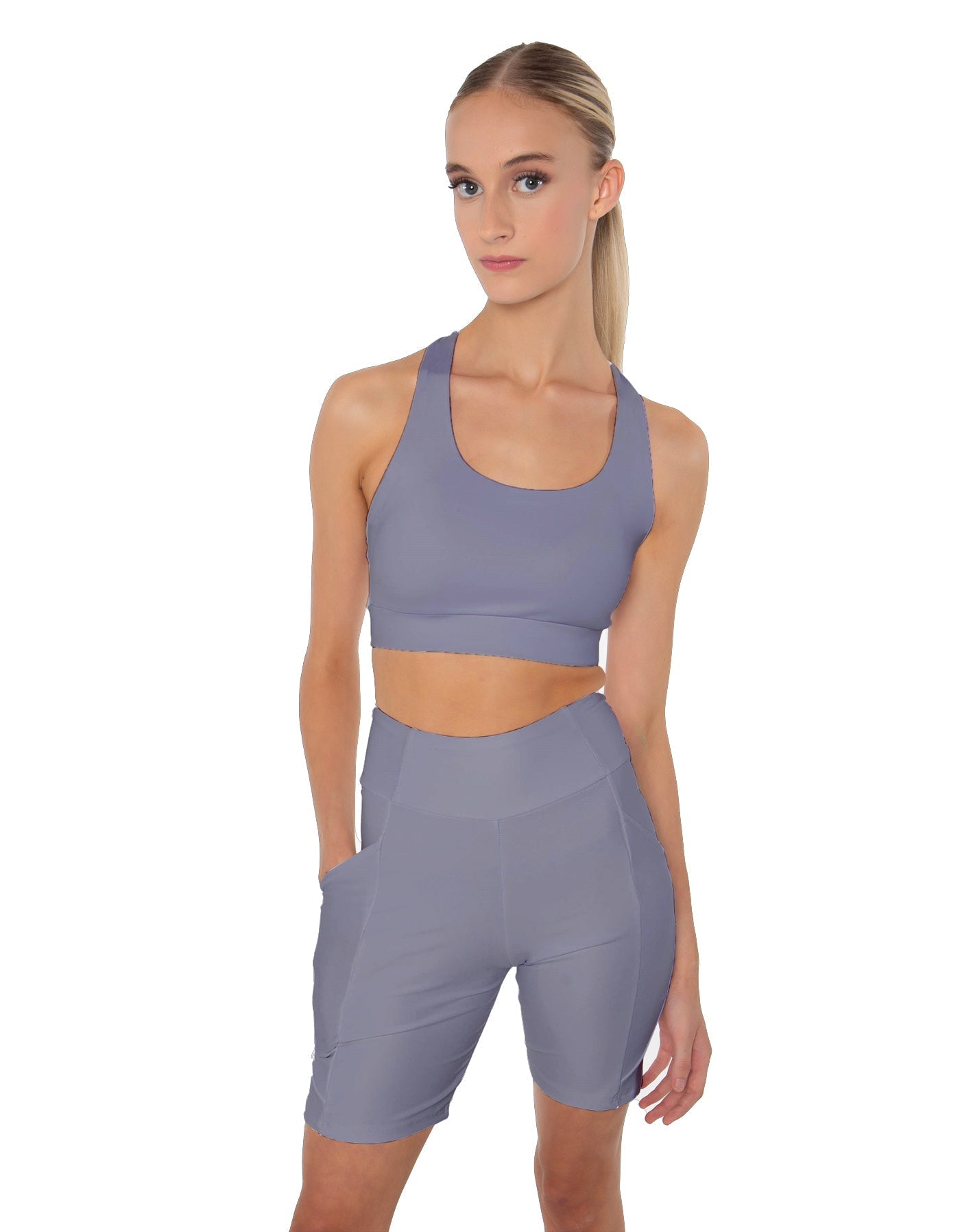 Solid Lycra Scoop Neck Spaghetti Strap Crop