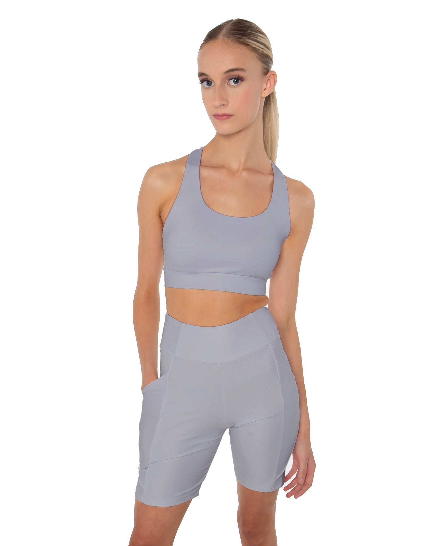 Solid Lycra Scoop Neck Spaghetti Strap Crop