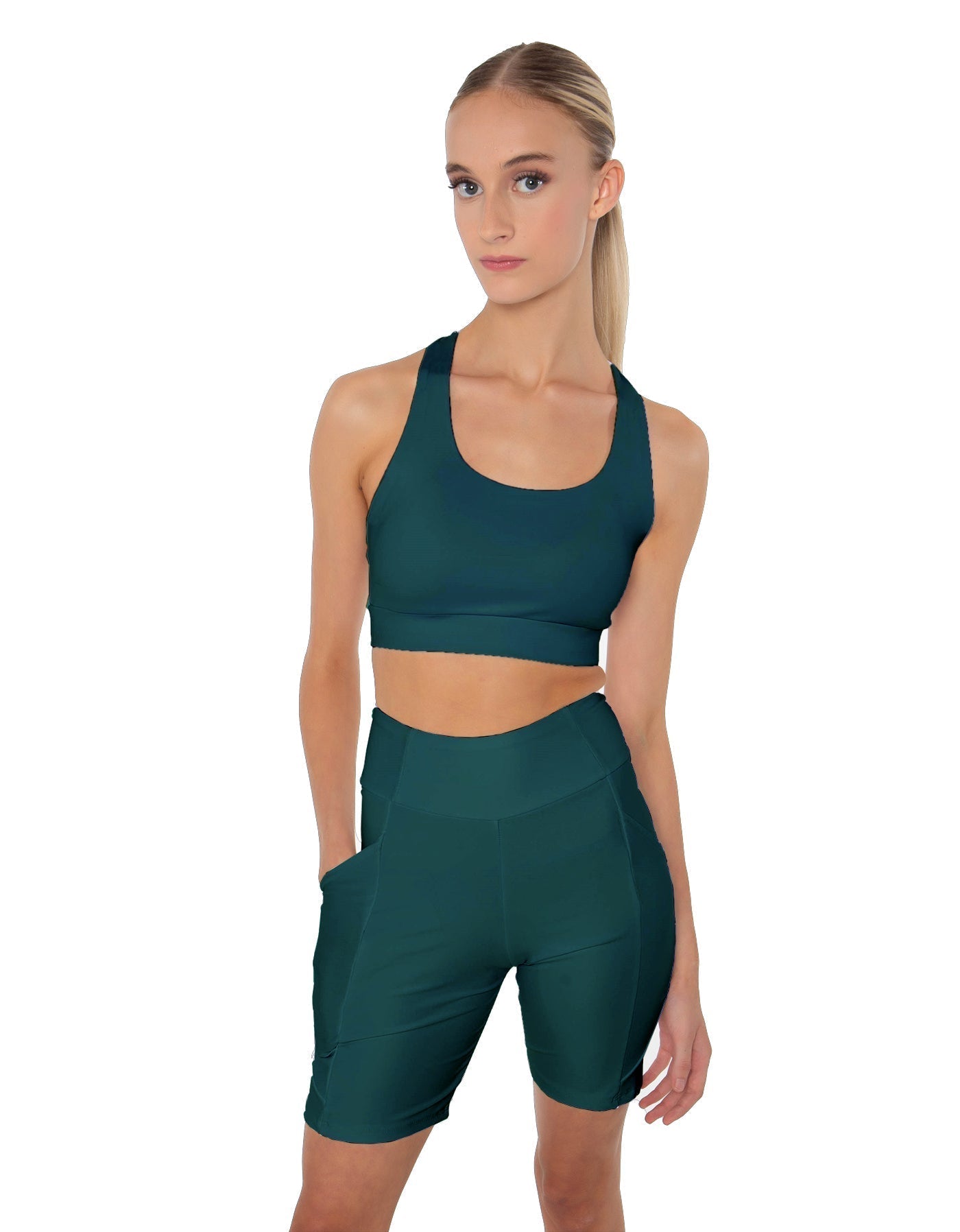 Solid Lycra Scoop Neck Spaghetti Strap Crop