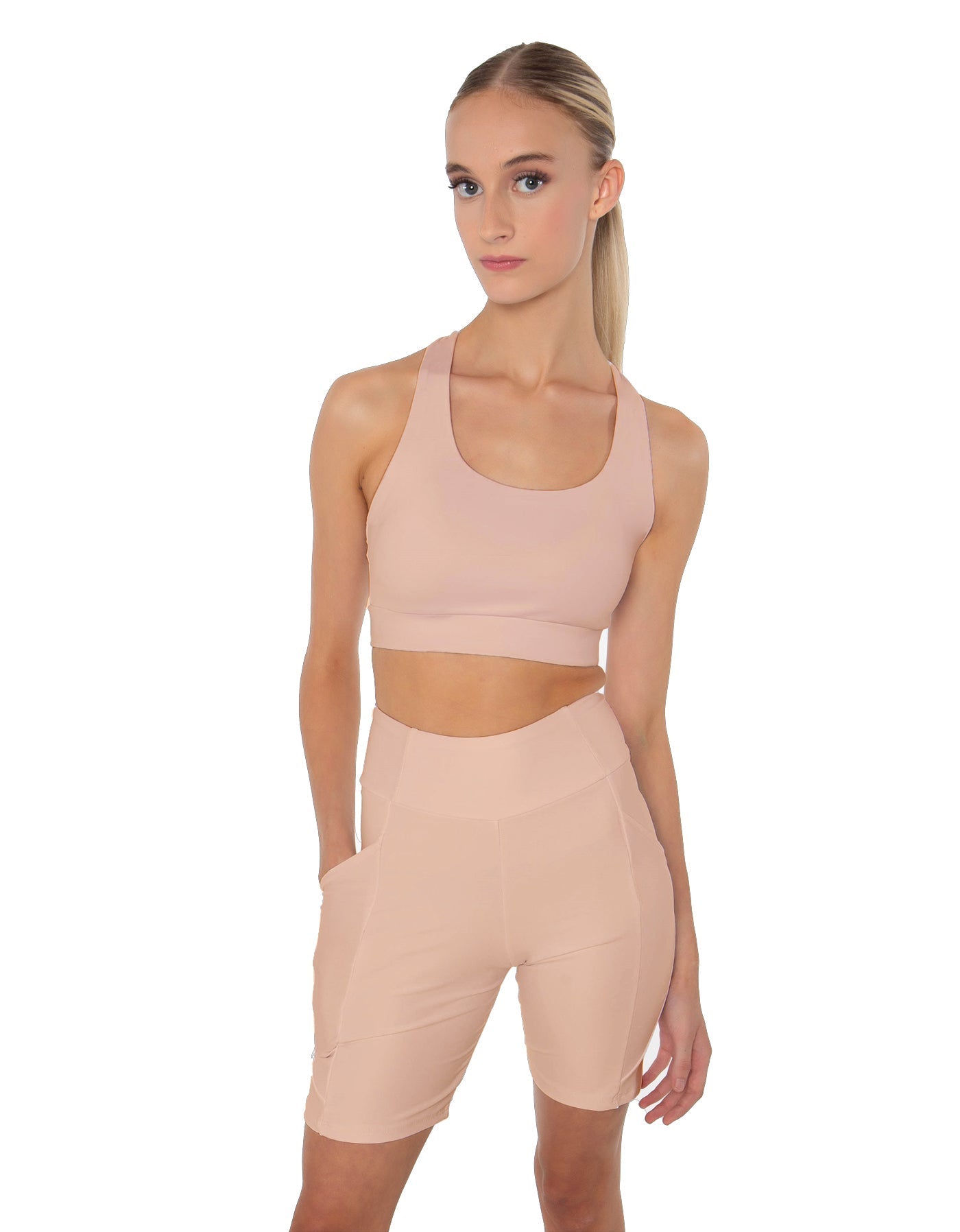Solid Lycra Scoop Neck Spaghetti Strap Crop