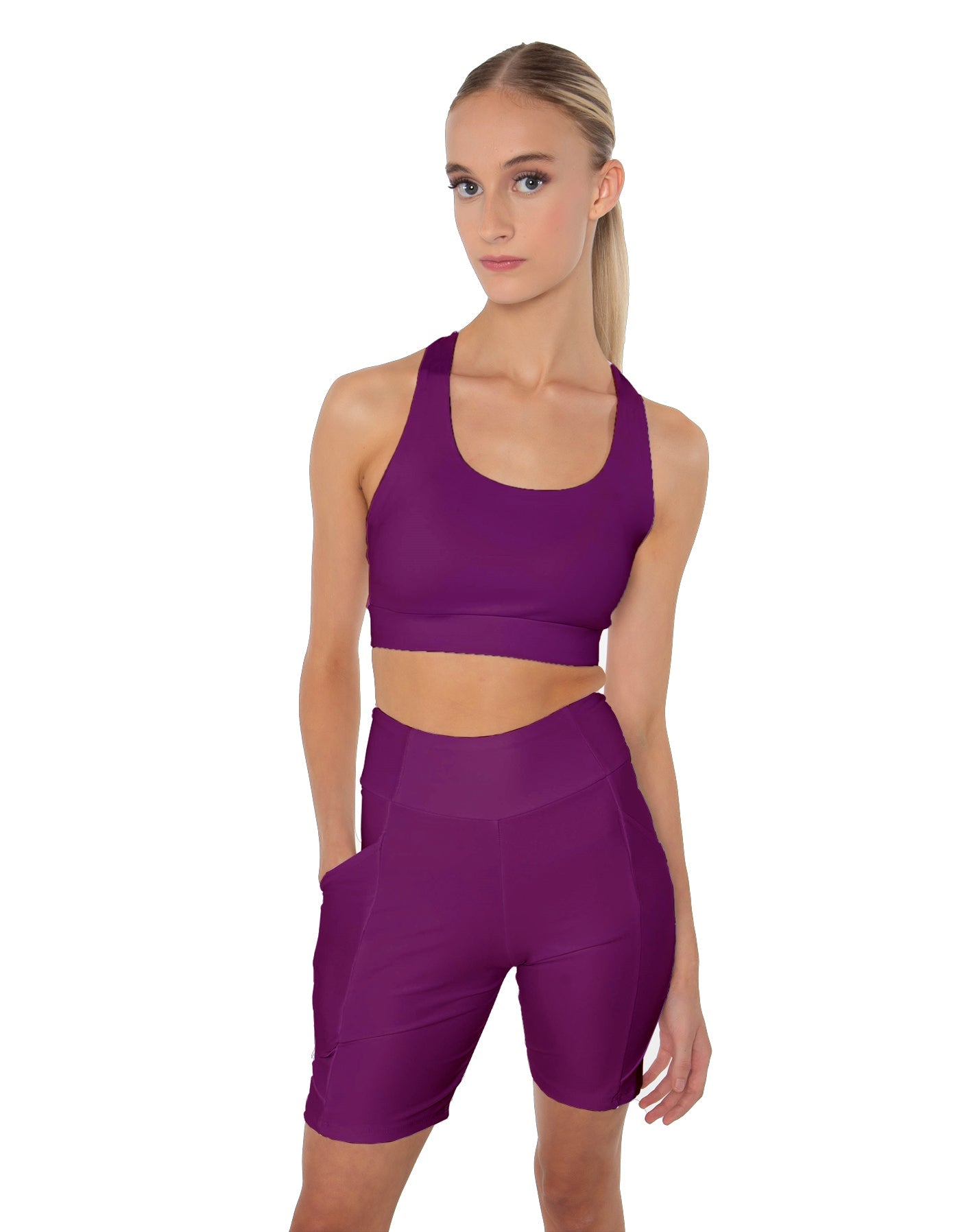 Solid Lycra Scoop Neck Spaghetti Strap Crop