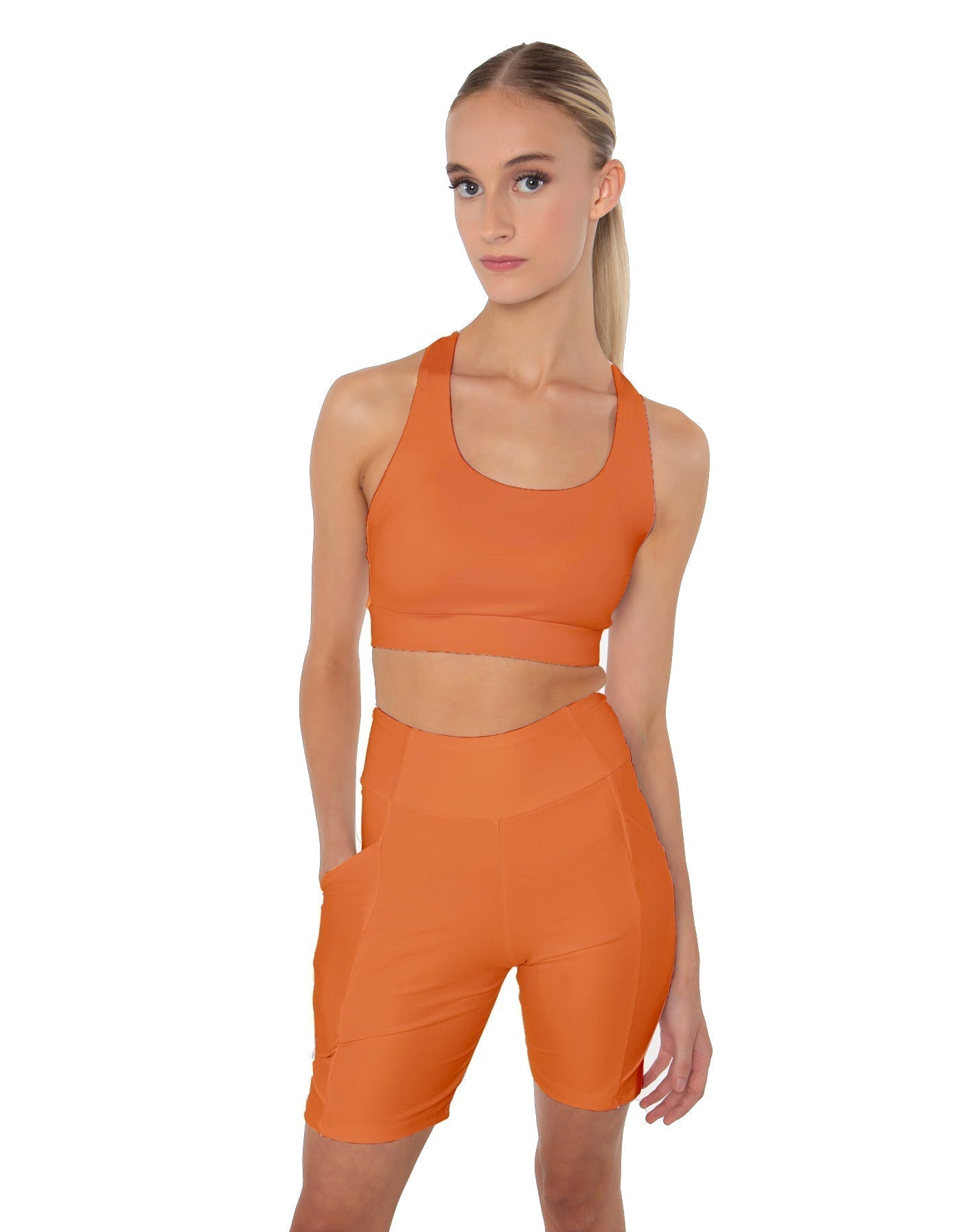 Solid Lycra Scoop Neck Spaghetti Strap Crop
