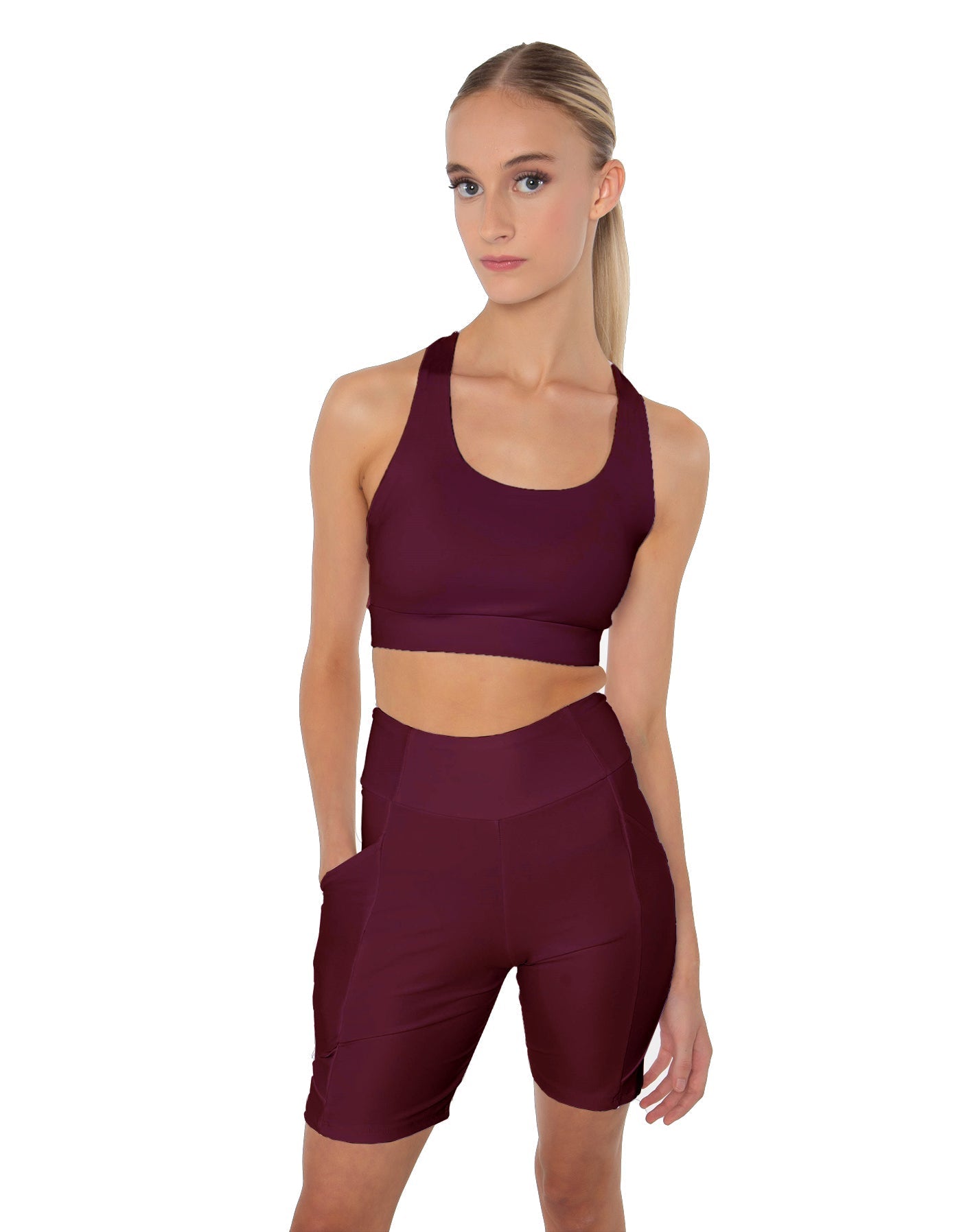 Solid Lycra Scoop Neck Spaghetti Strap Crop