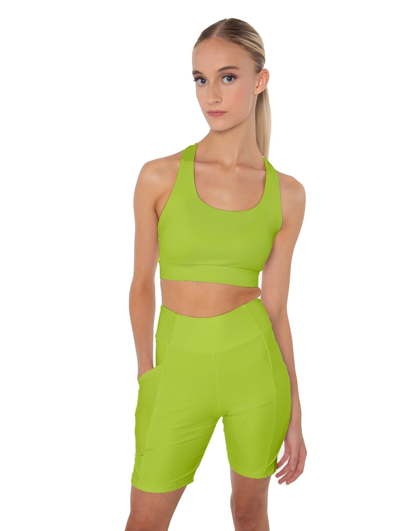 Solid Lycra Scoop Neck Spaghetti Strap Crop