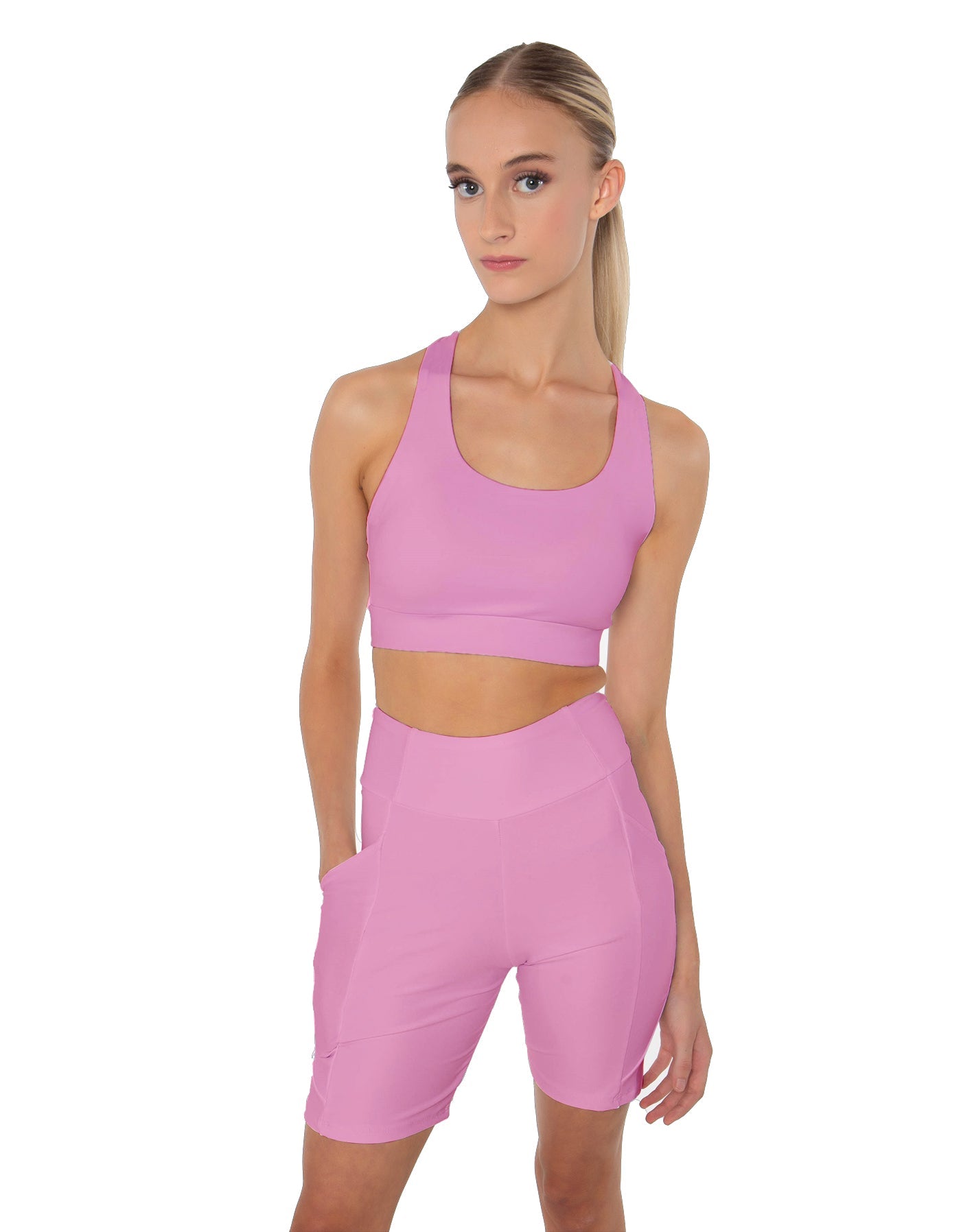 Solid Lycra Scoop Neck Spaghetti Strap Crop