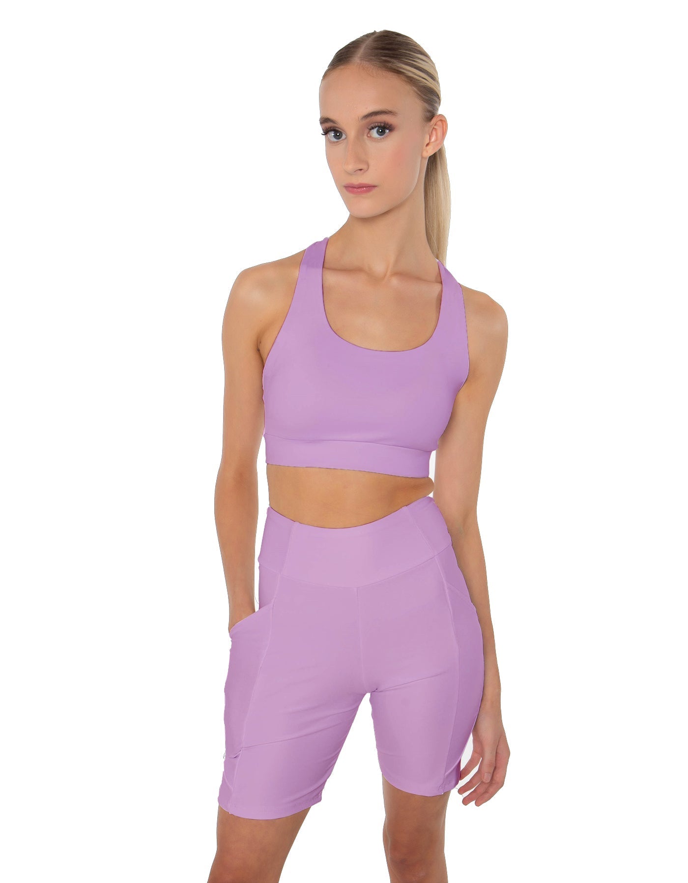 Solid Lycra Scoop Neck Spaghetti Strap Crop