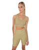 Solid Lycra Scoop Neck Spaghetti Strap Crop