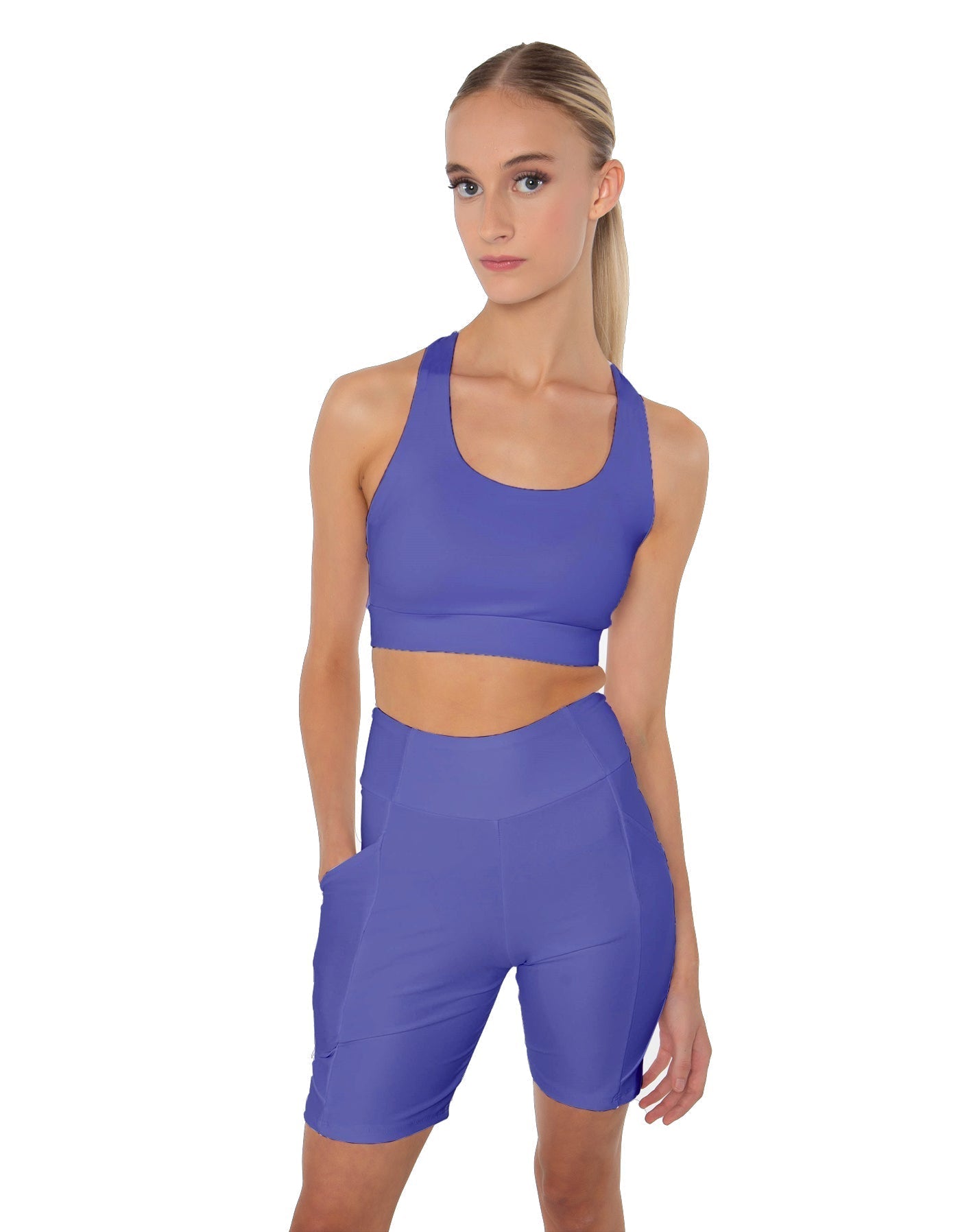 Solid Lycra Scoop Neck Spaghetti Strap Crop