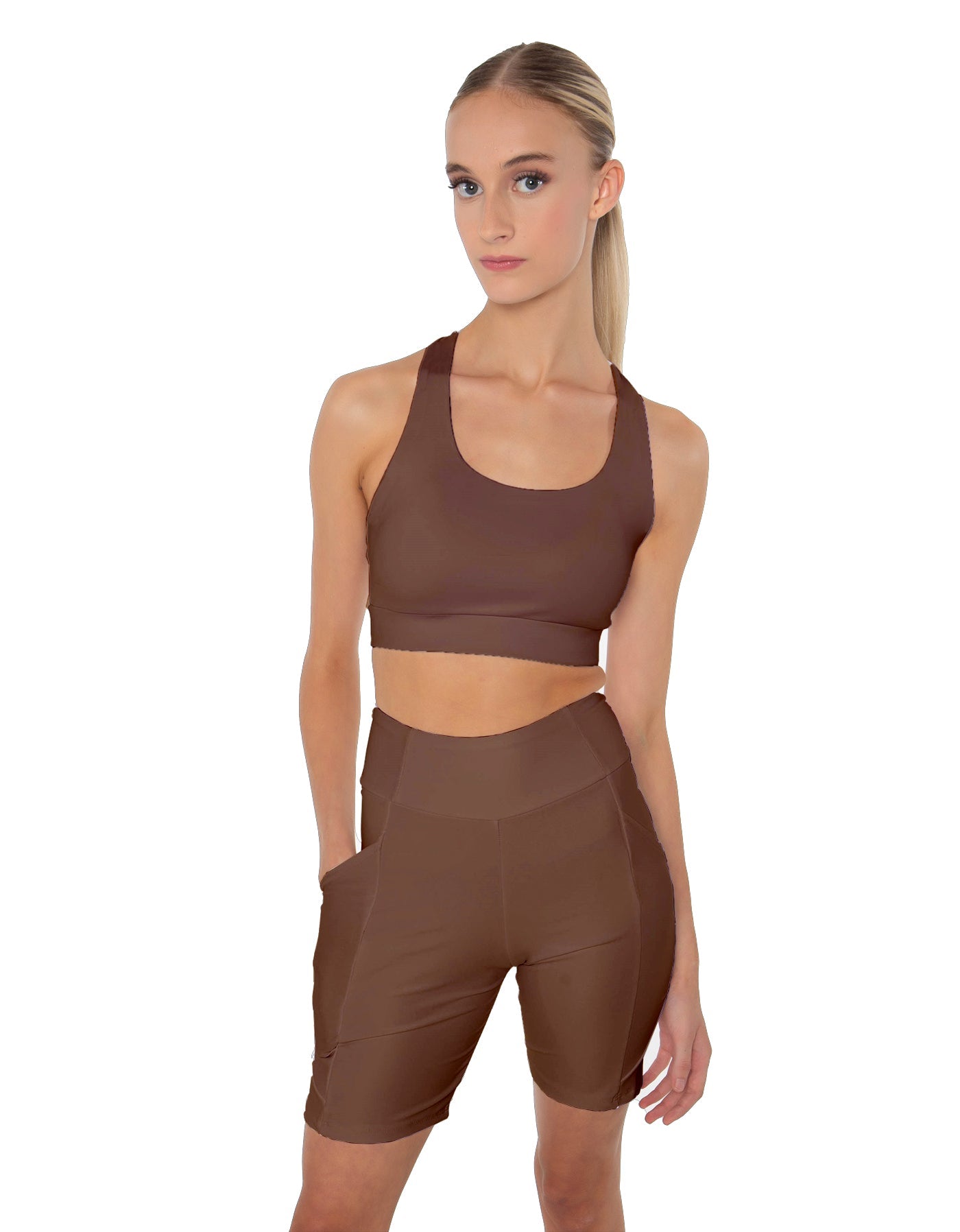 Solid Lycra Scoop Neck Spaghetti Strap Crop