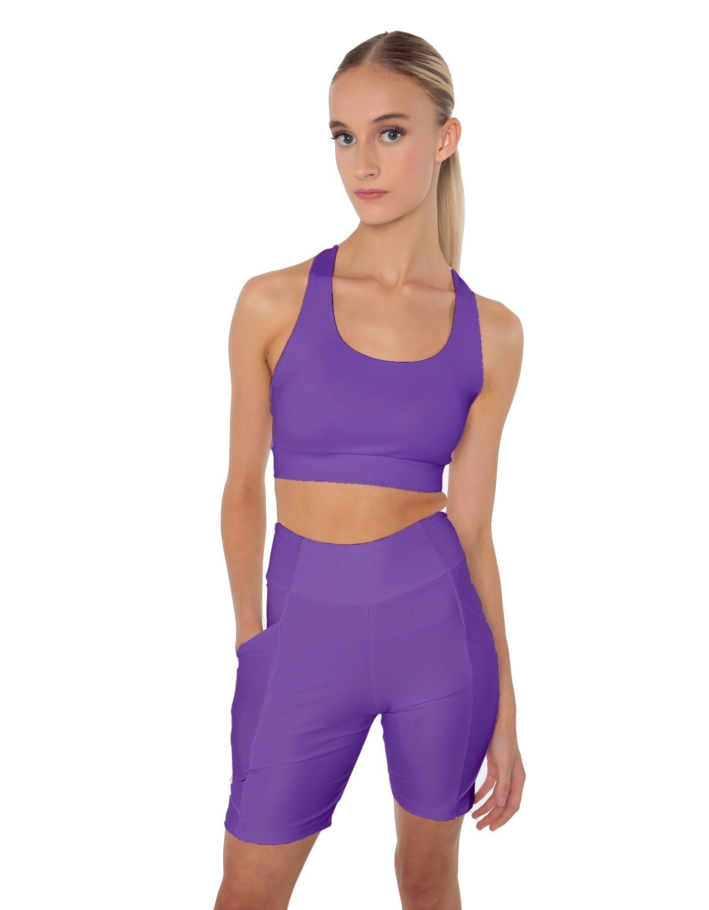 Solid Lycra Scoop Neck Spaghetti Strap Crop