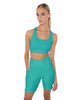 Solid Lycra Scoop Neck Spaghetti Strap Crop