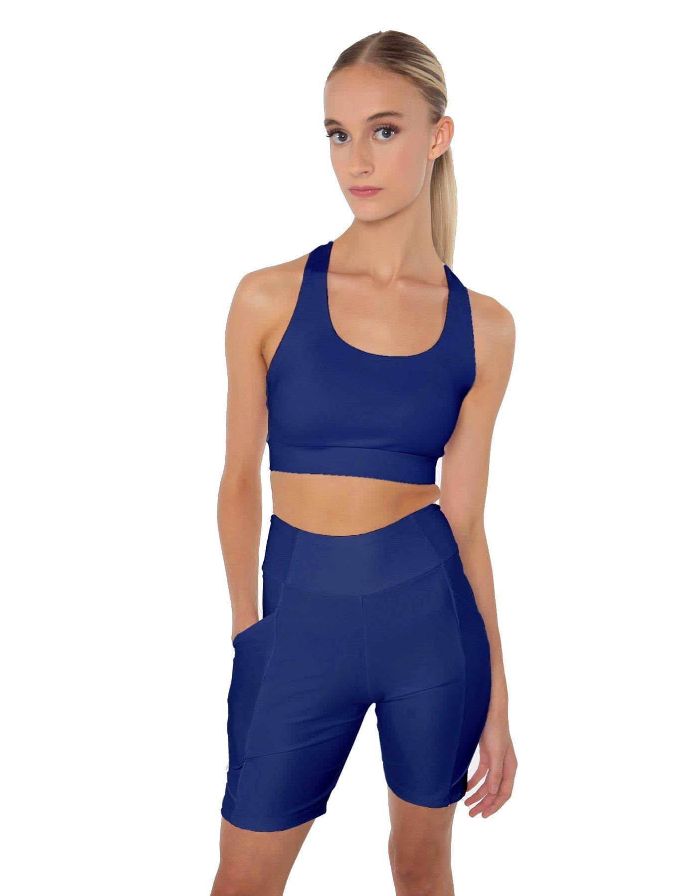 Solid Lycra Scoop Neck Spaghetti Strap Crop