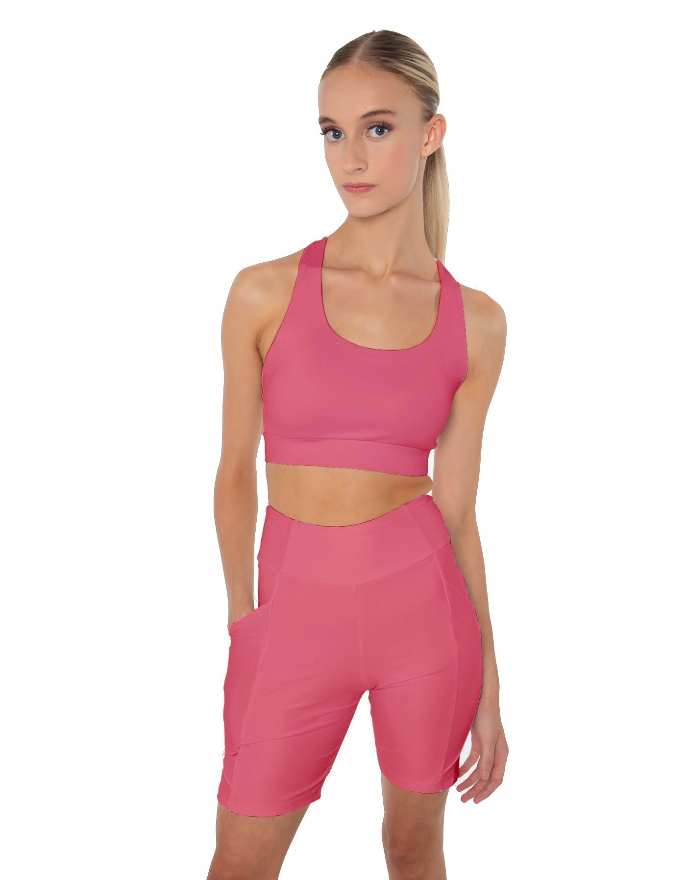 Solid Lycra Scoop Neck Spaghetti Strap Crop