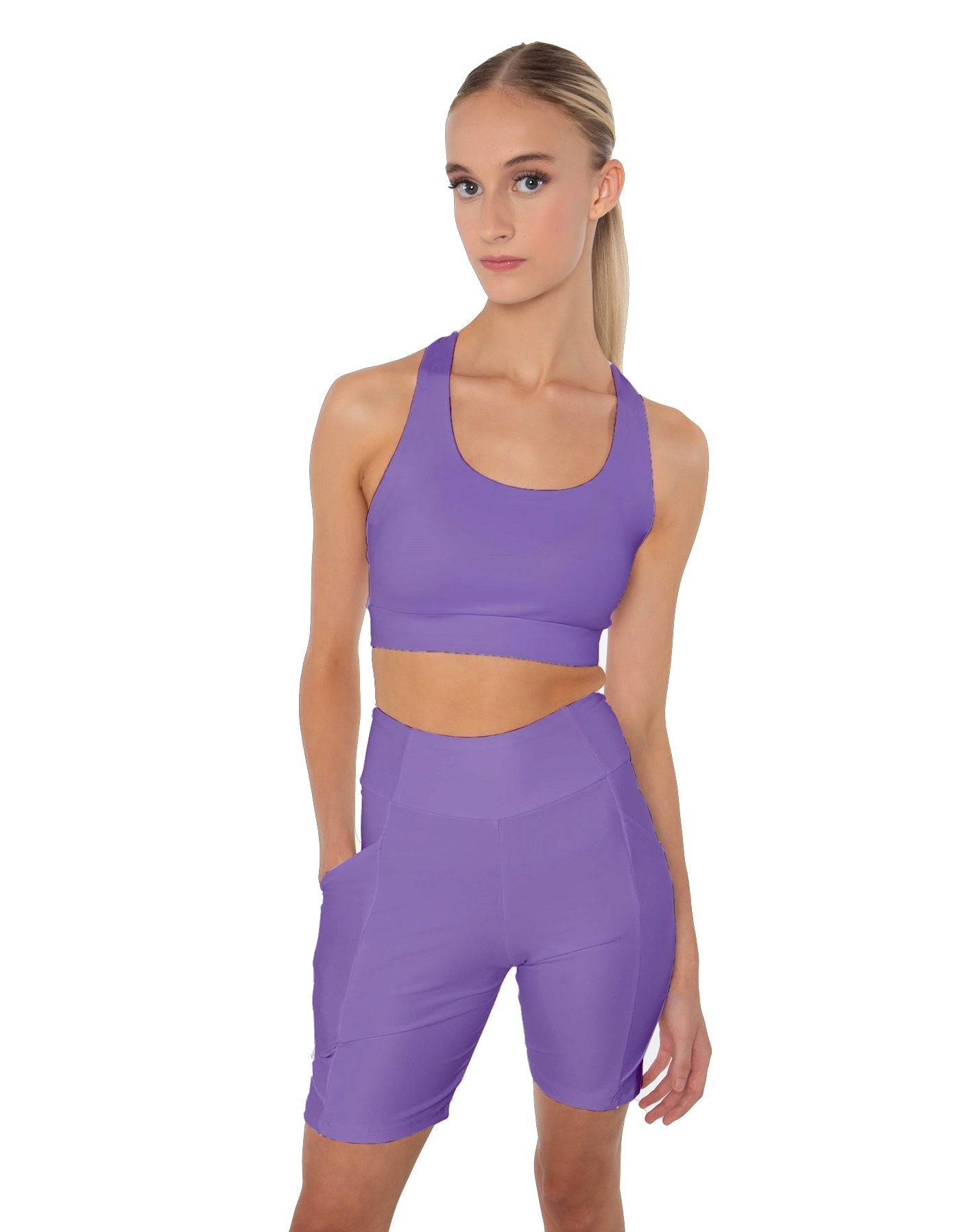 Solid Lycra Scoop Neck Spaghetti Strap Crop