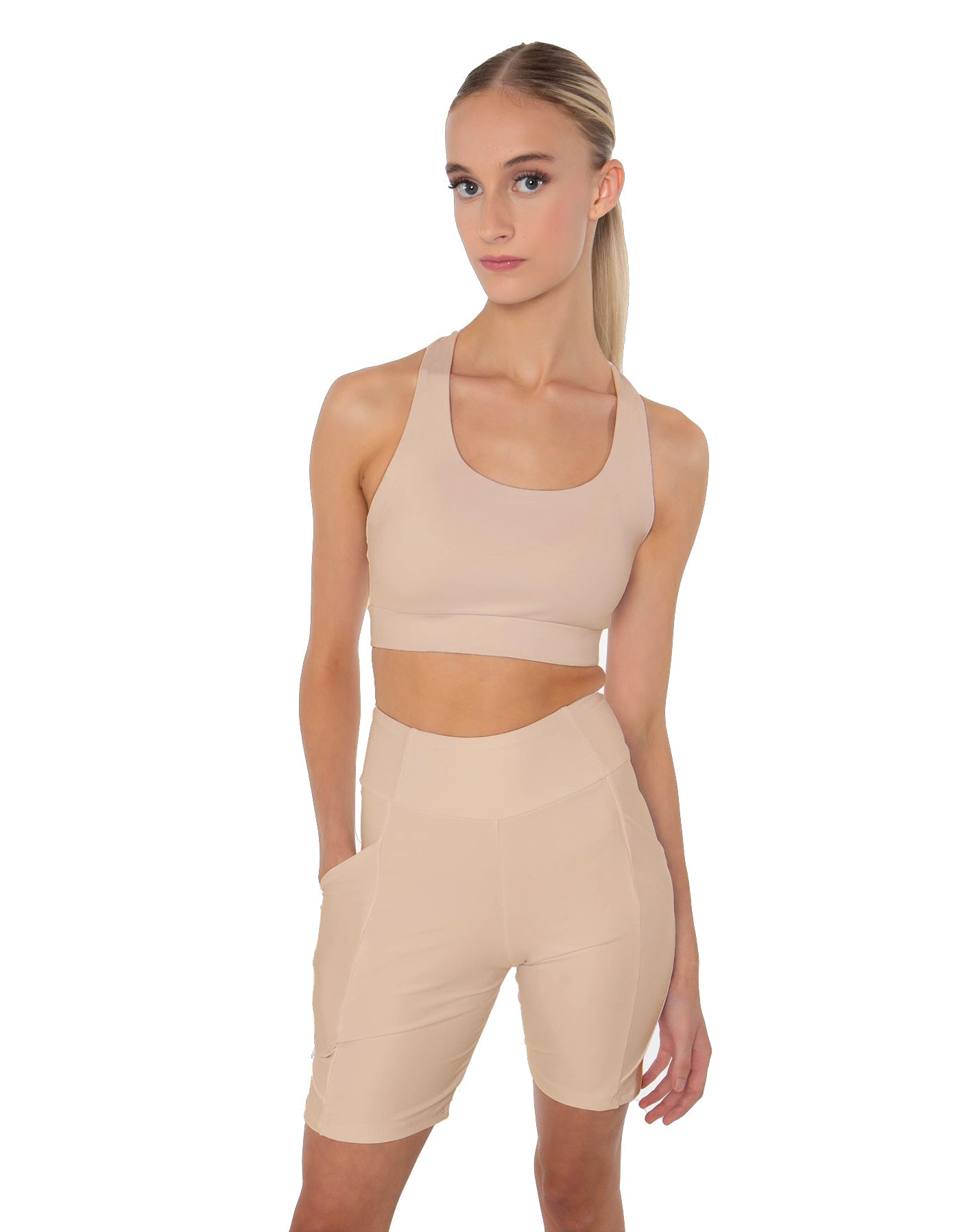 Solid Lycra Scoop Neck Spaghetti Strap Crop
